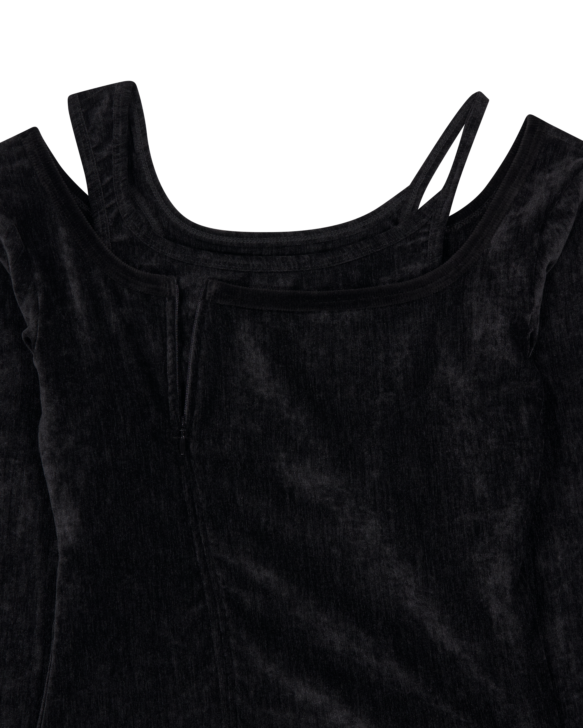 VELVET STRAP ZIPPER TOP-7