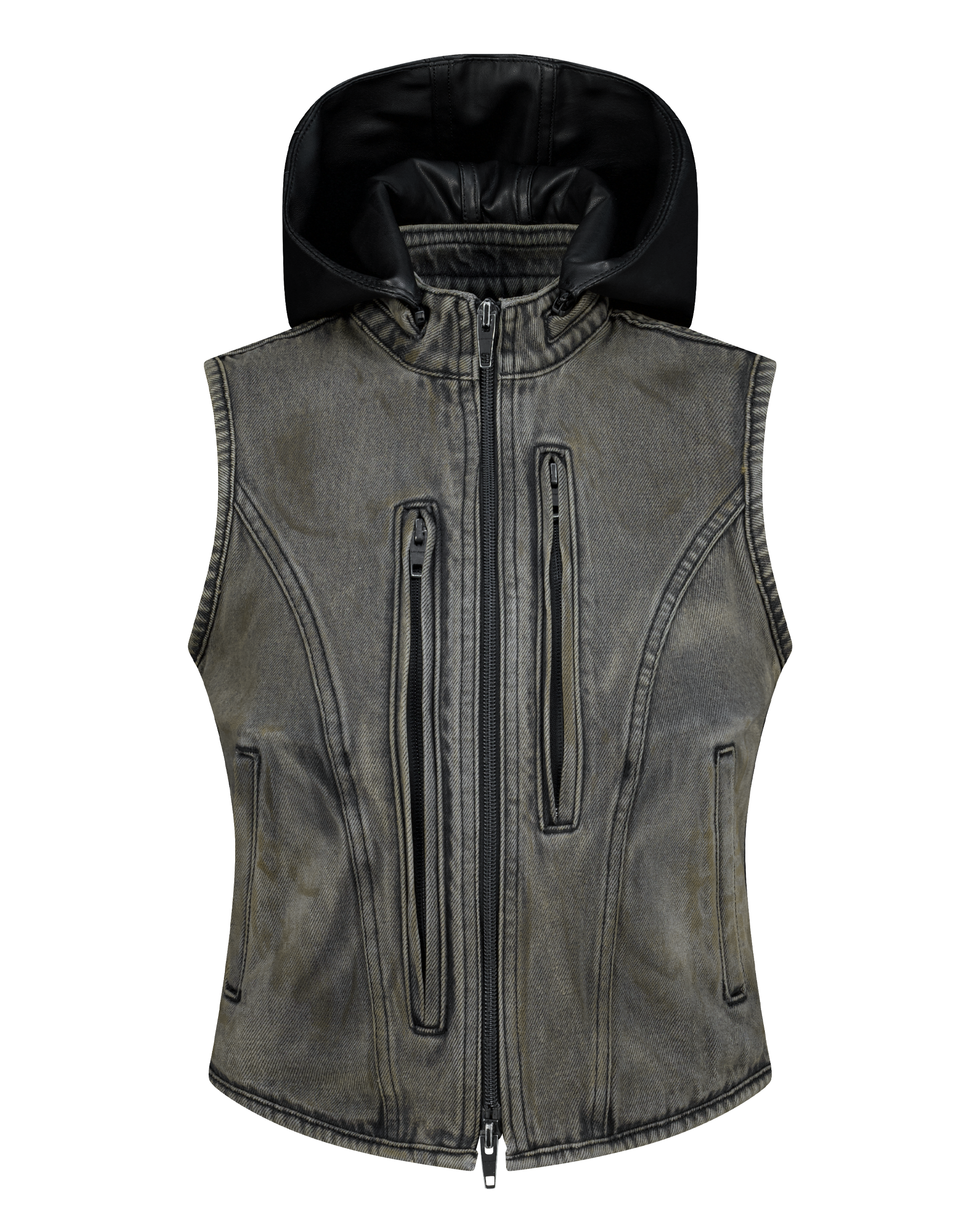 DETACHABLE HOOD DENIM VEST-6