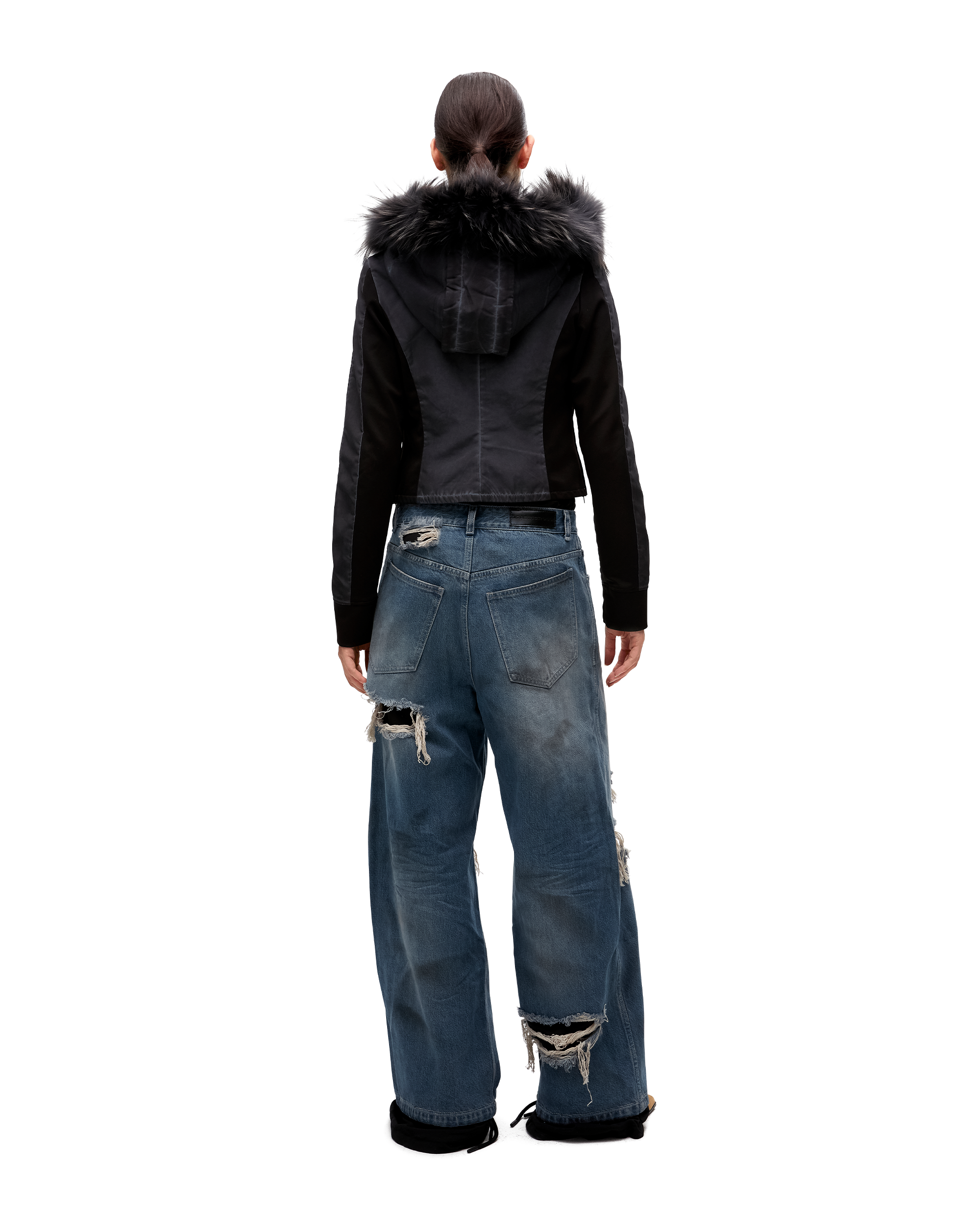 DOUBLE DENIM TRACK PANTS-3