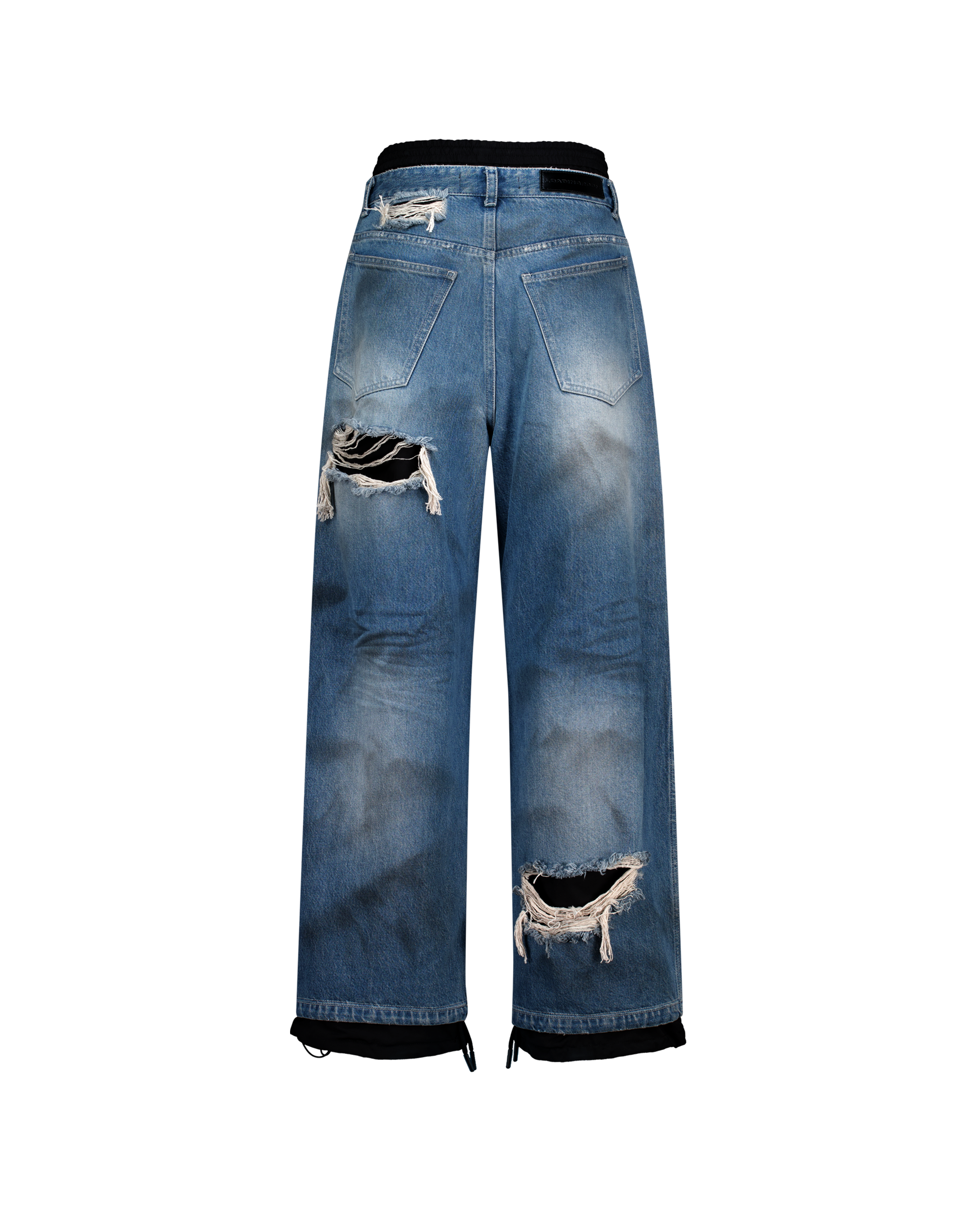 DOUBLE DENIM TRACK PANTS-6