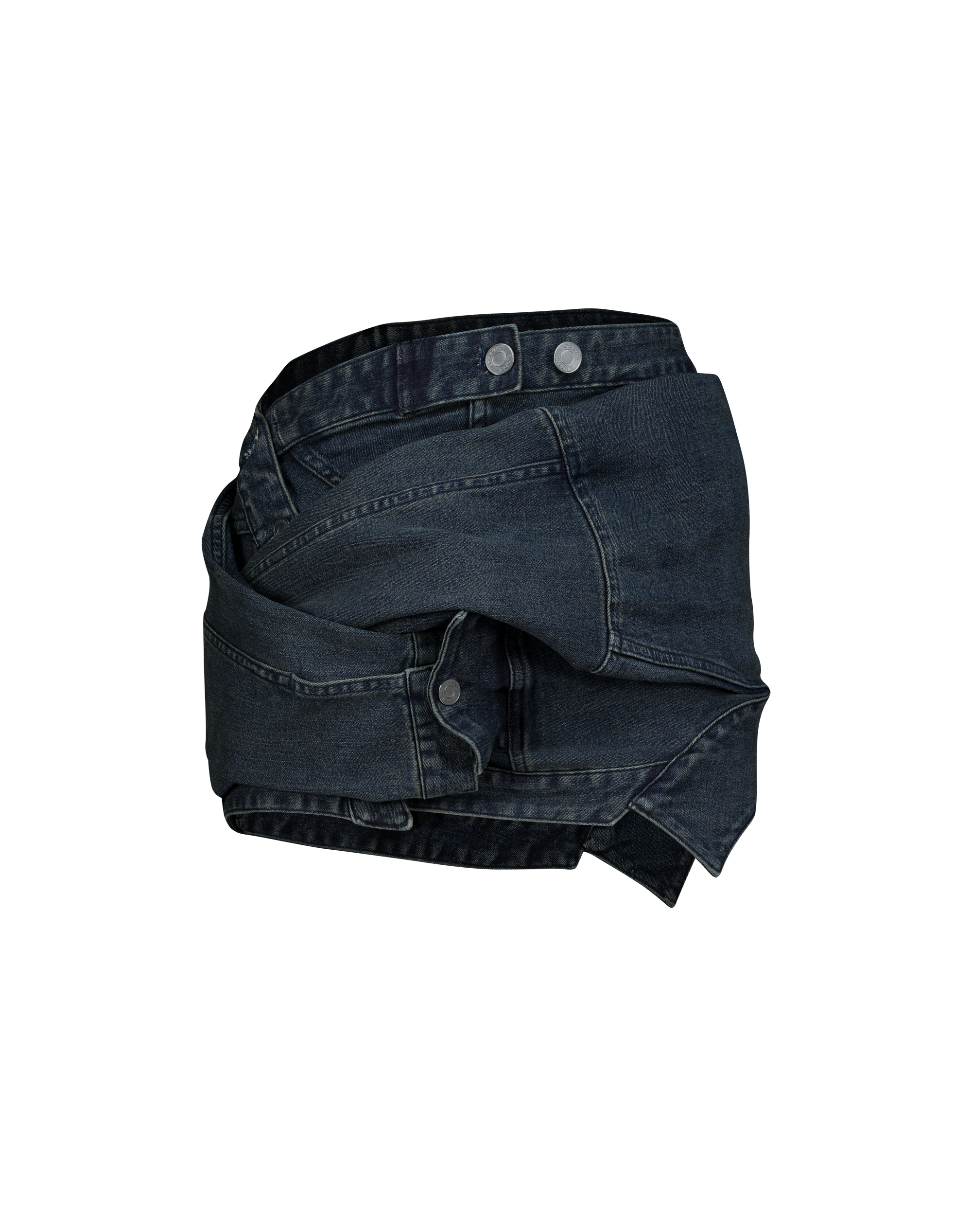 DRAPERY DENIM JACKET SKIRT-6