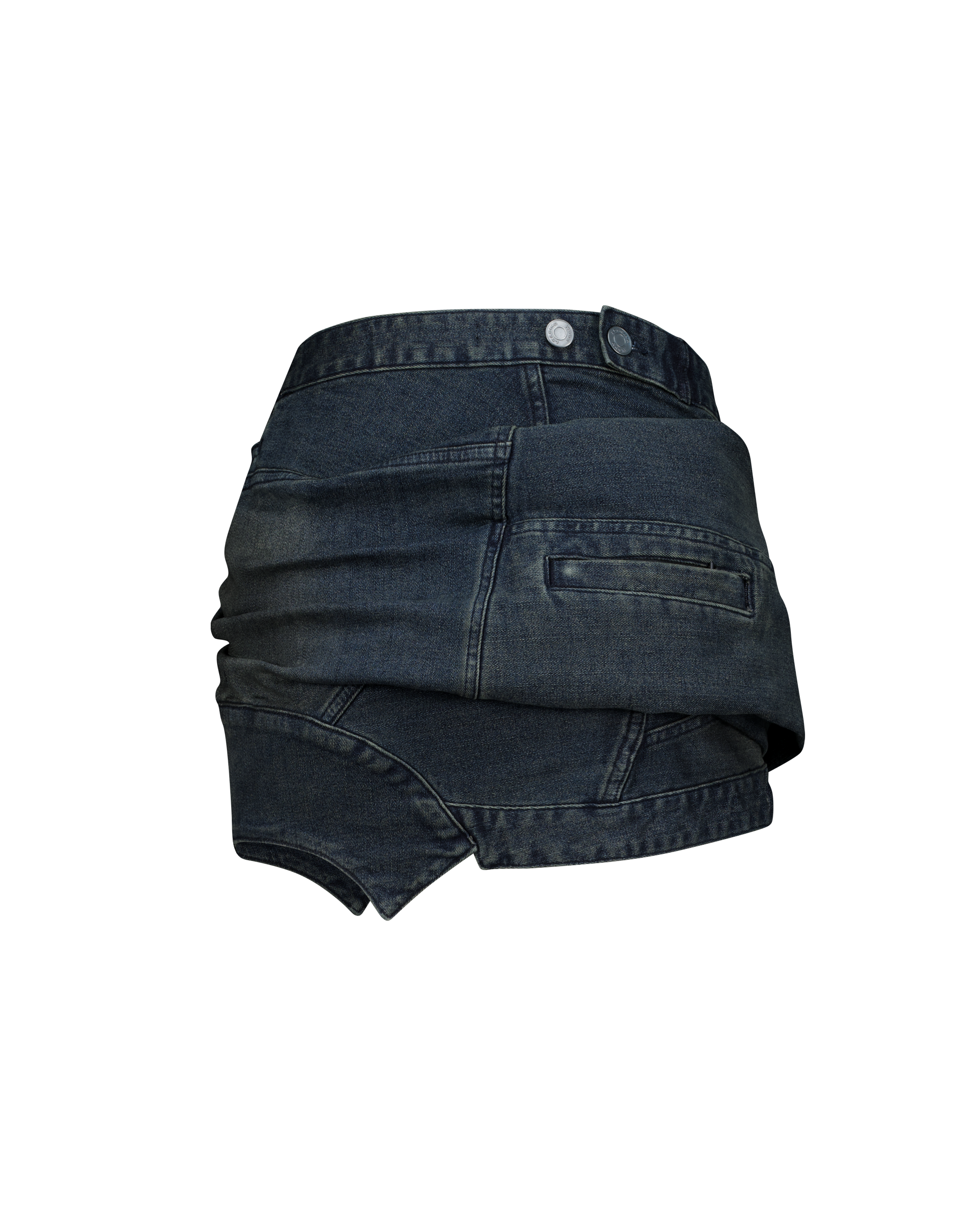 DRAPERY DENIM JACKET SKIRT-7