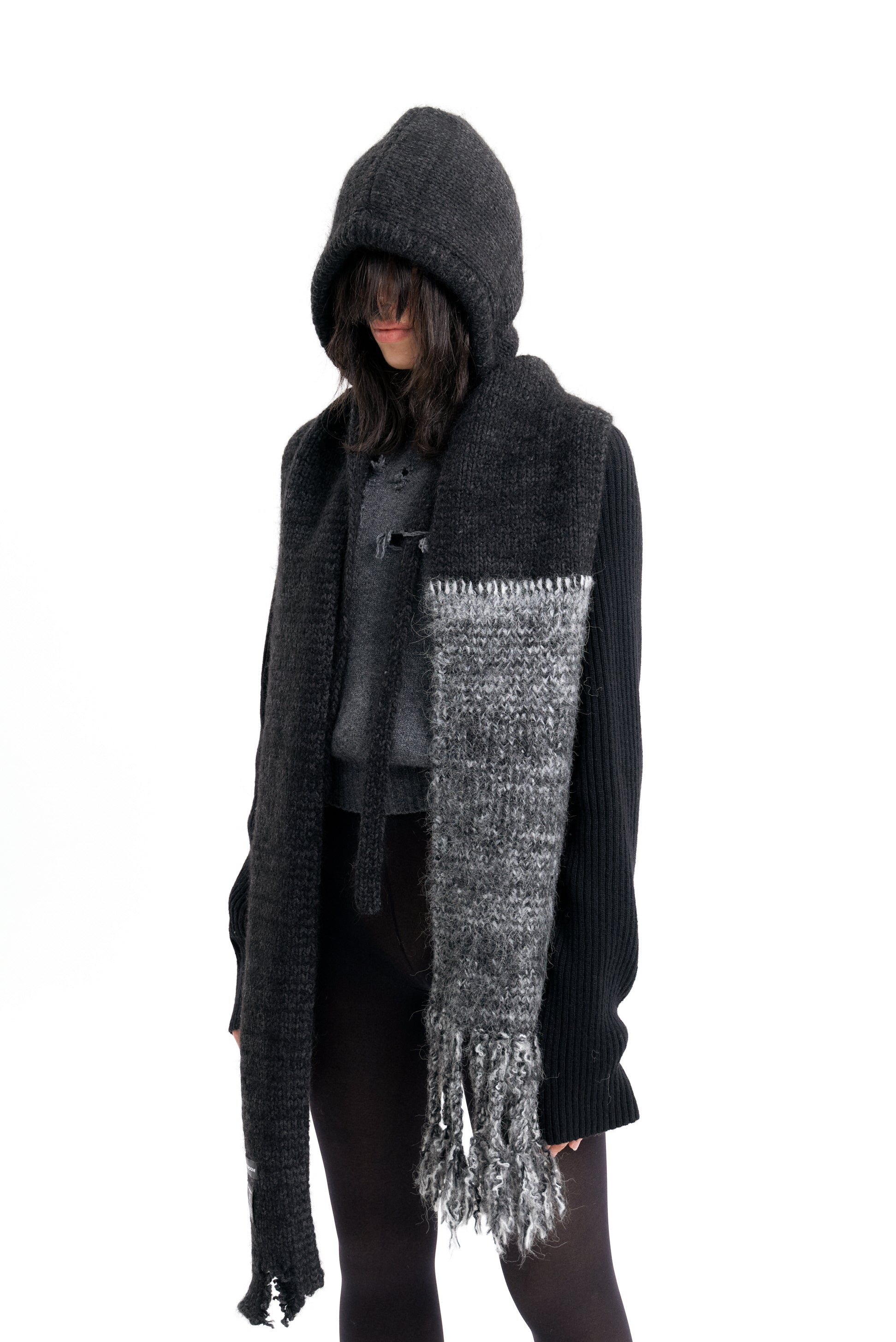 (EMMA) HAND STITCH HOODED SCARF-5