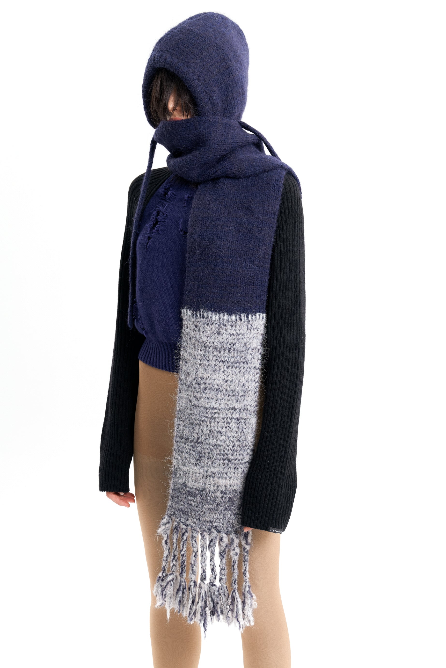 (EMMA) HAND STITCH HOODED SCARF-5