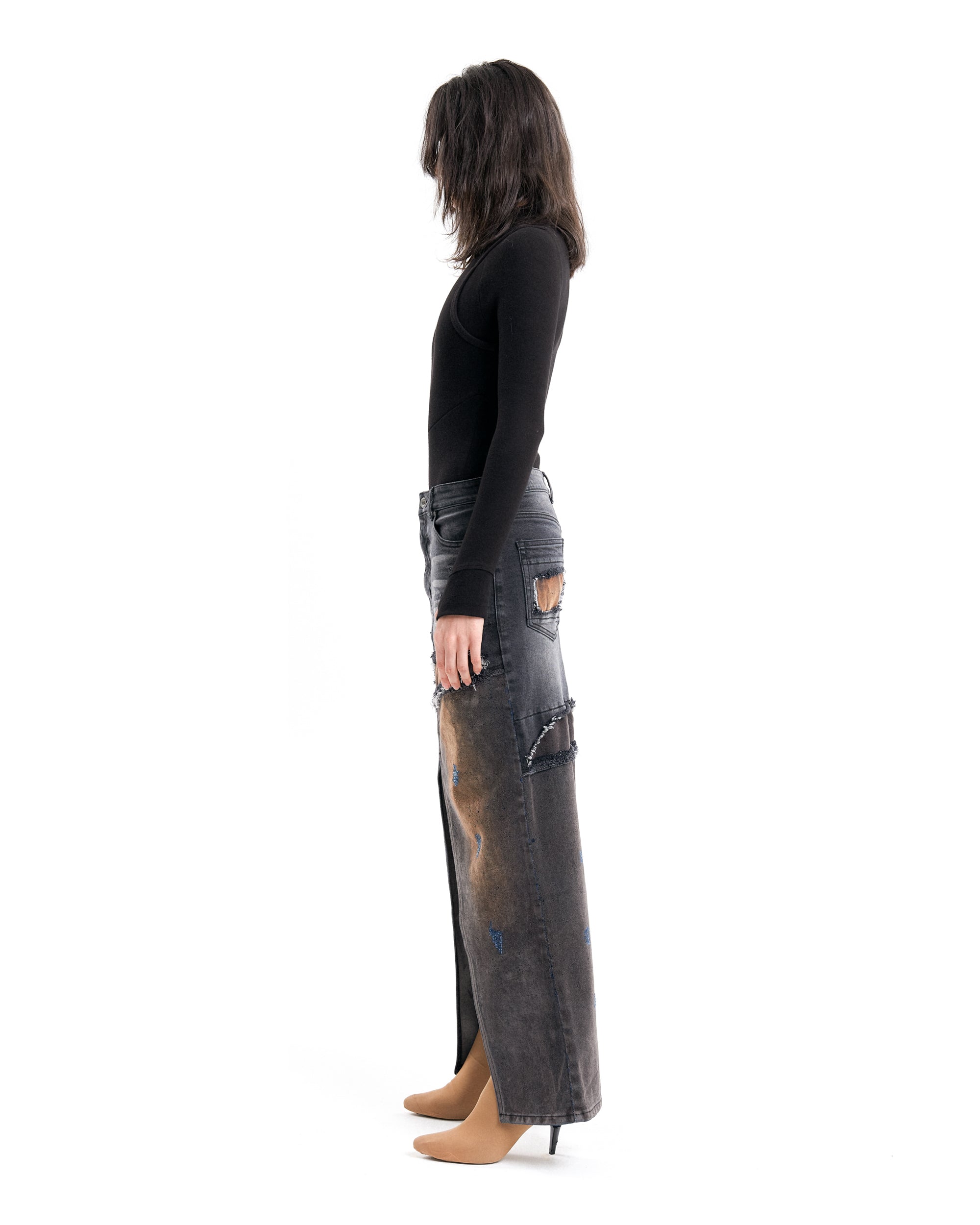 (EMMA) HYBRID MAXI DENIM SKIRT / PRE-ORDER-3