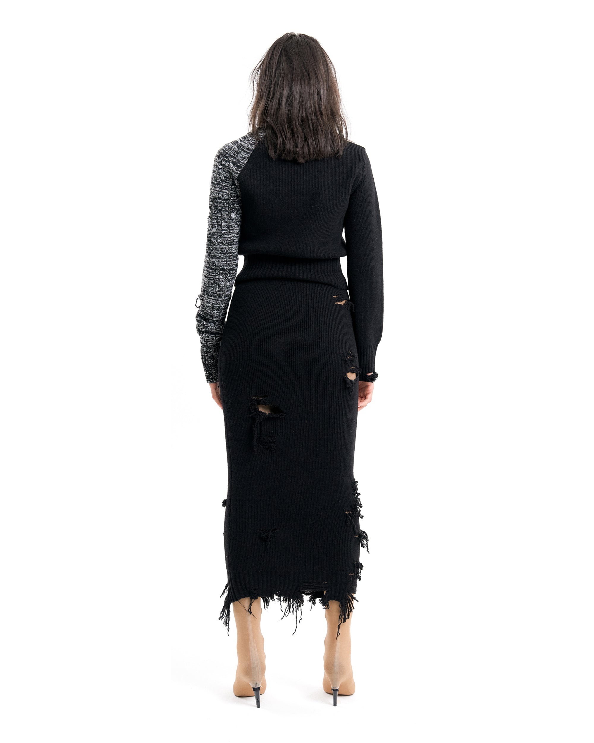 (EMMA) HARD DAMAGED KNIT SKIRT-2