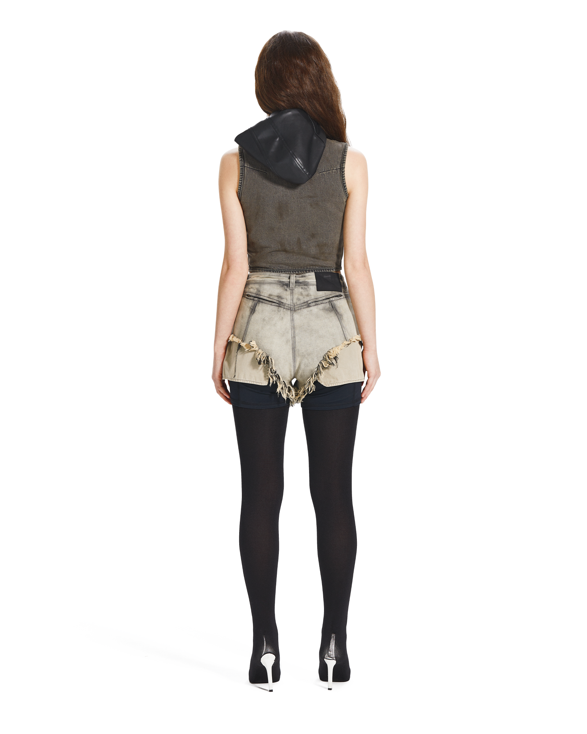 DETACHABLE HOOD DENIM VEST