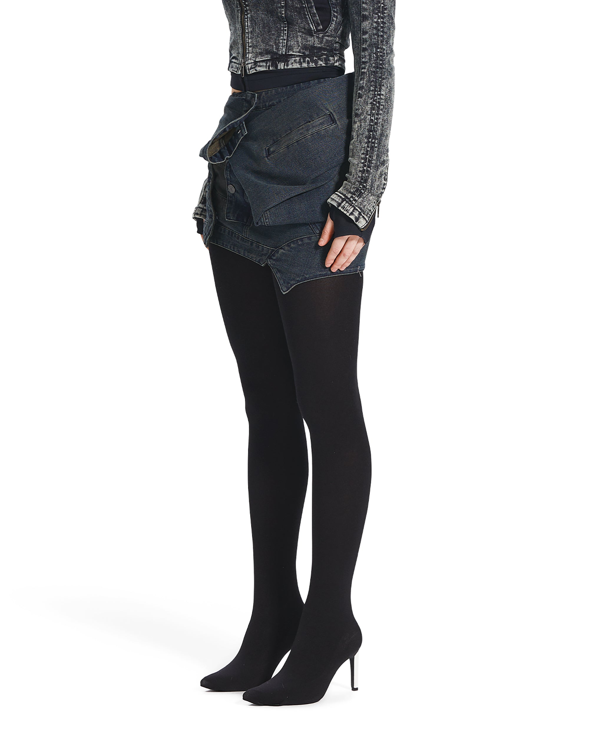 DRAPERY DENIM JACKET SKIRT-5