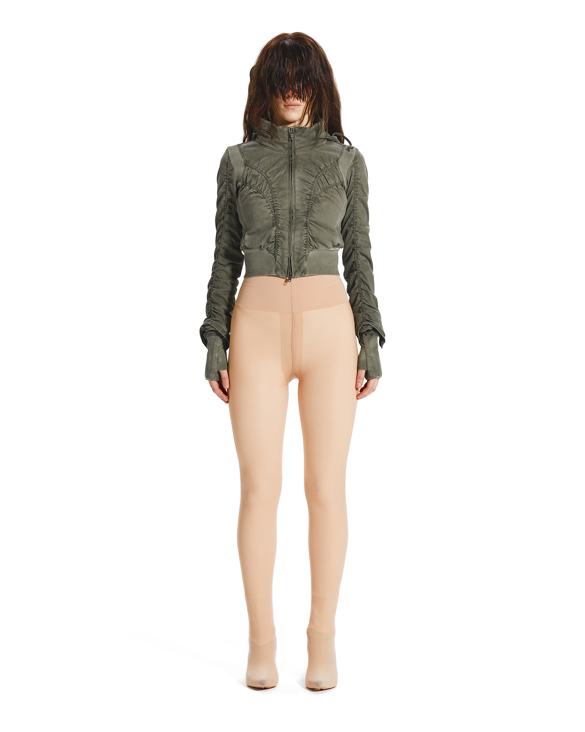RUCHED BOMBER JACKET