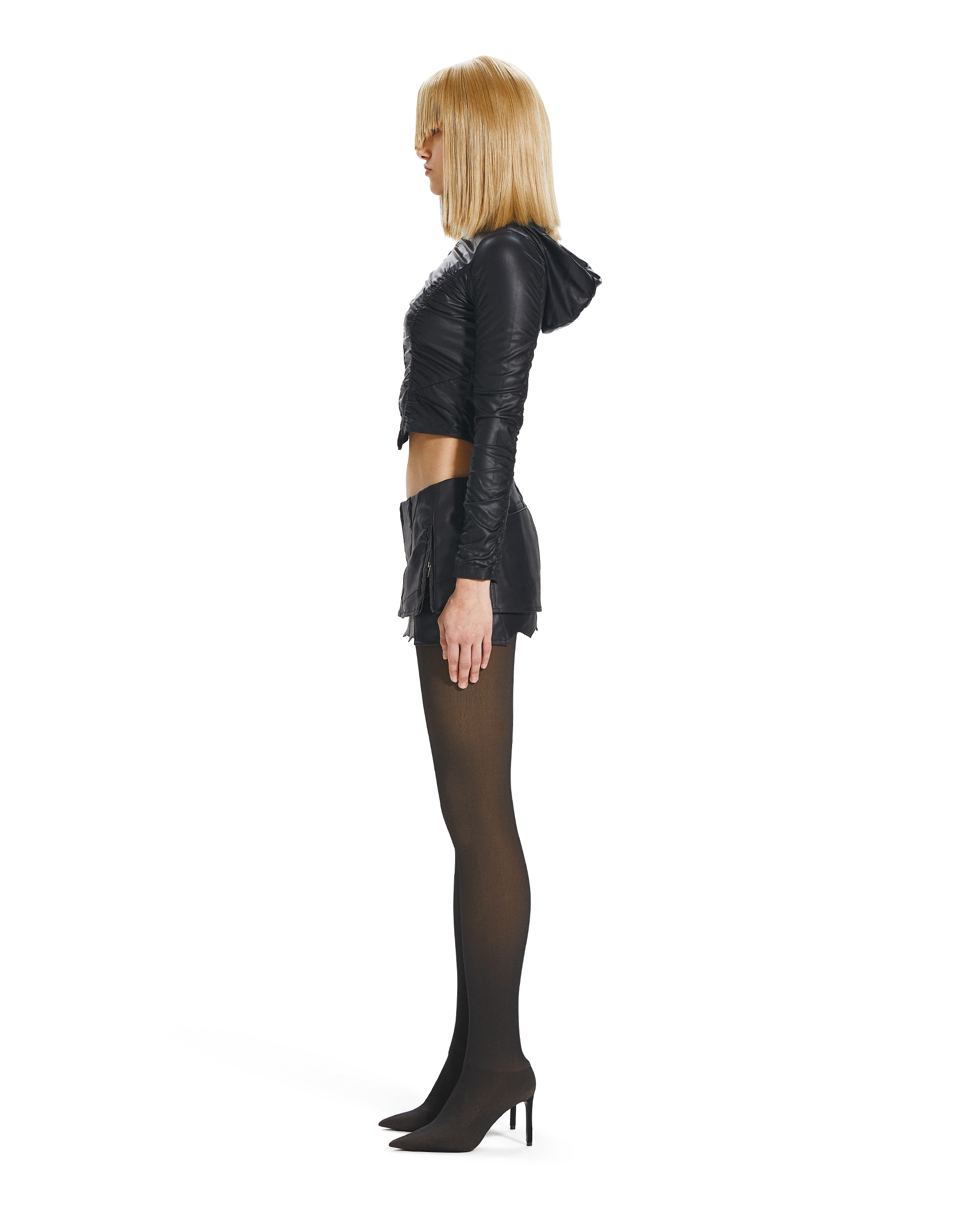 RUCHED HOODIE ZIP-3