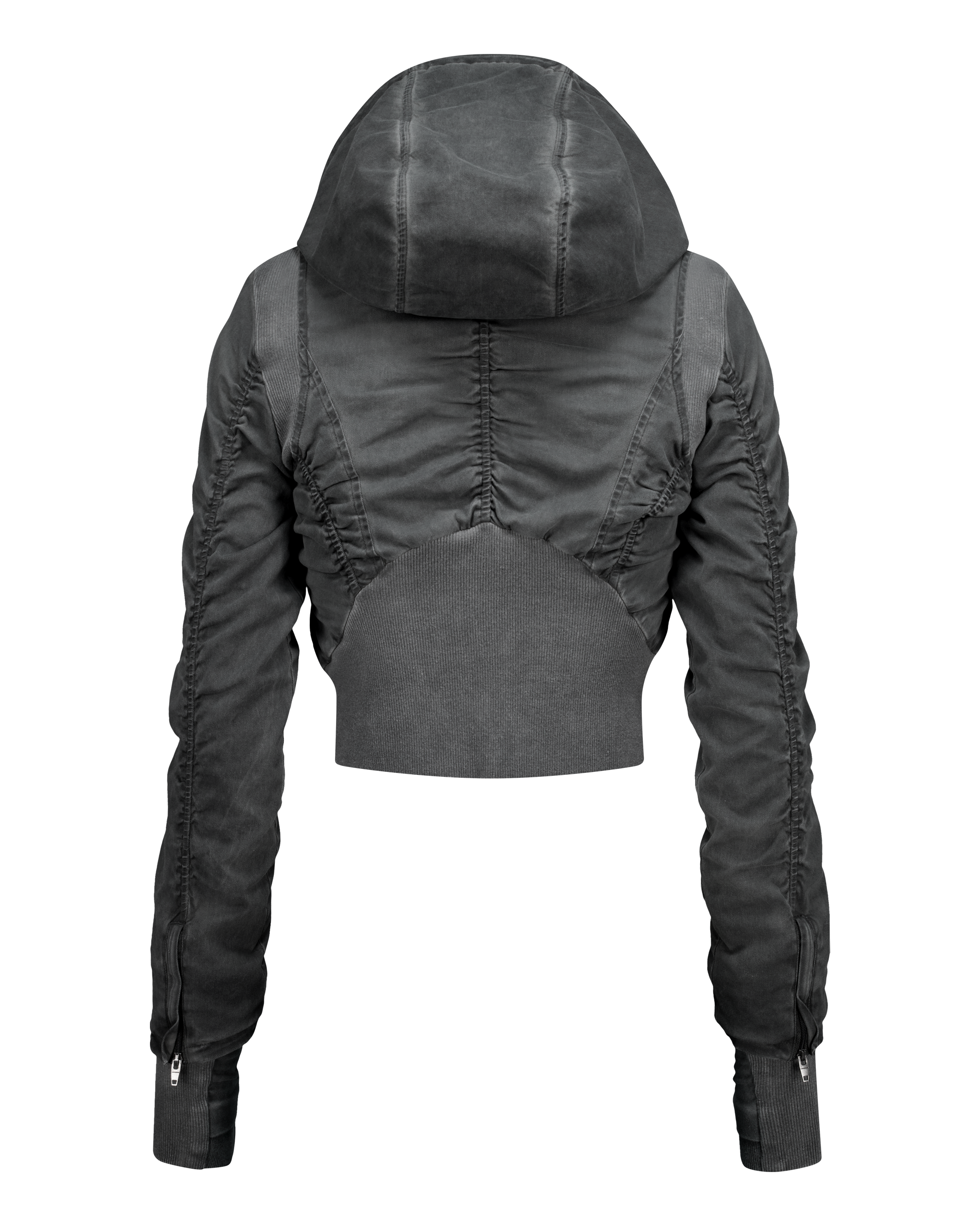 RUCHED BOMBER JACKET
