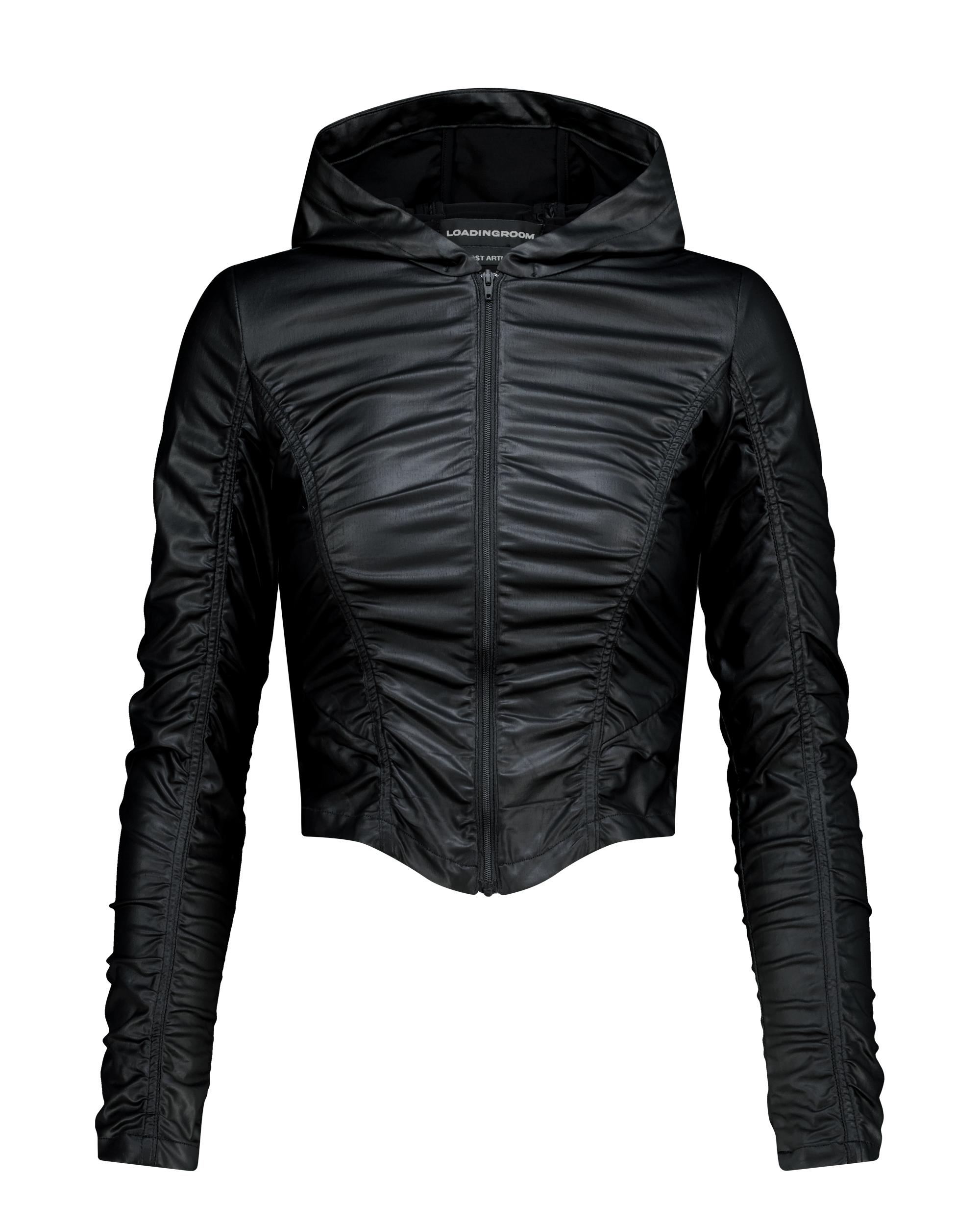 RUCHED HOODIE ZIP-6