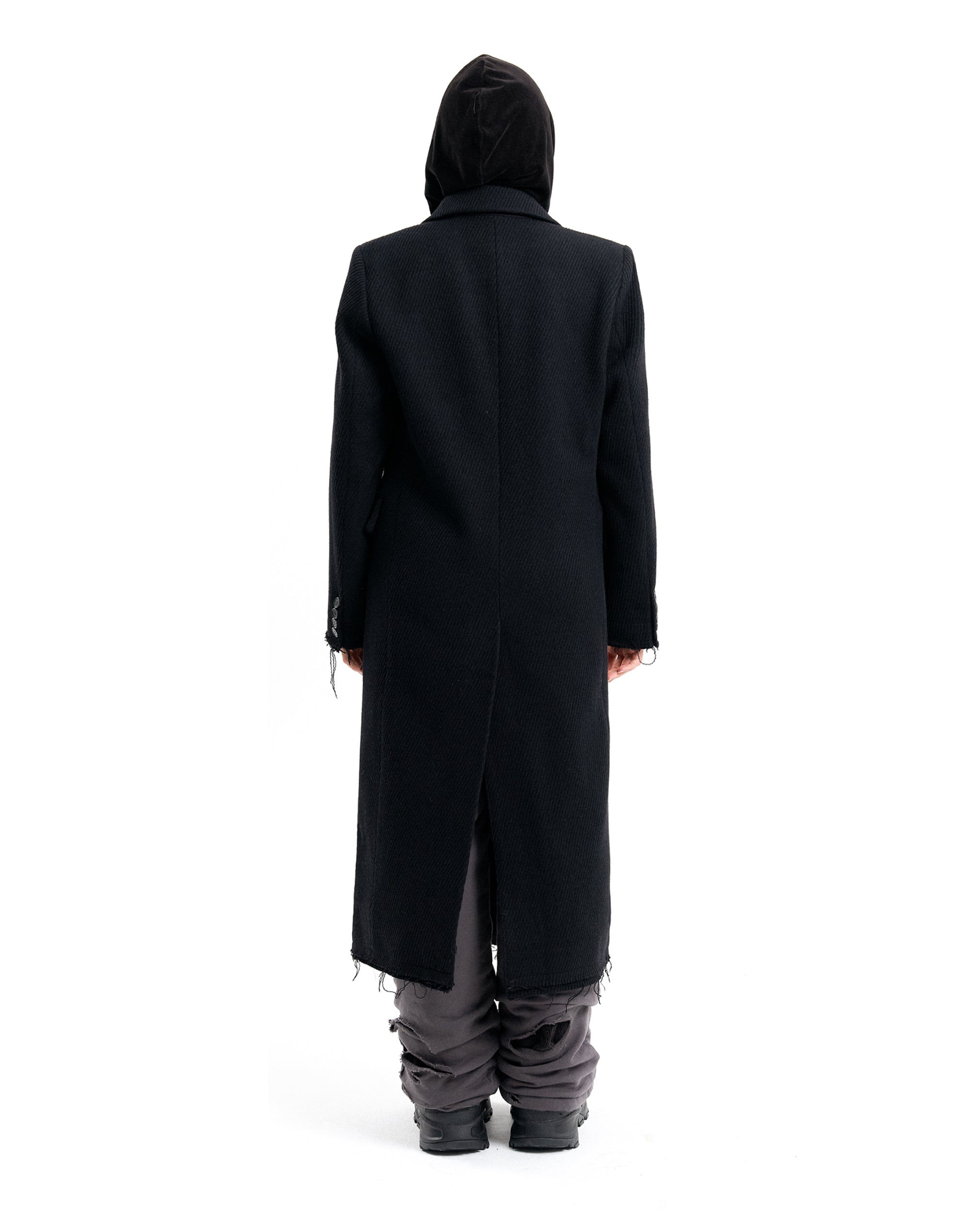 (EMMA) DAMAGED DOUBLE BREASTED COAT-4