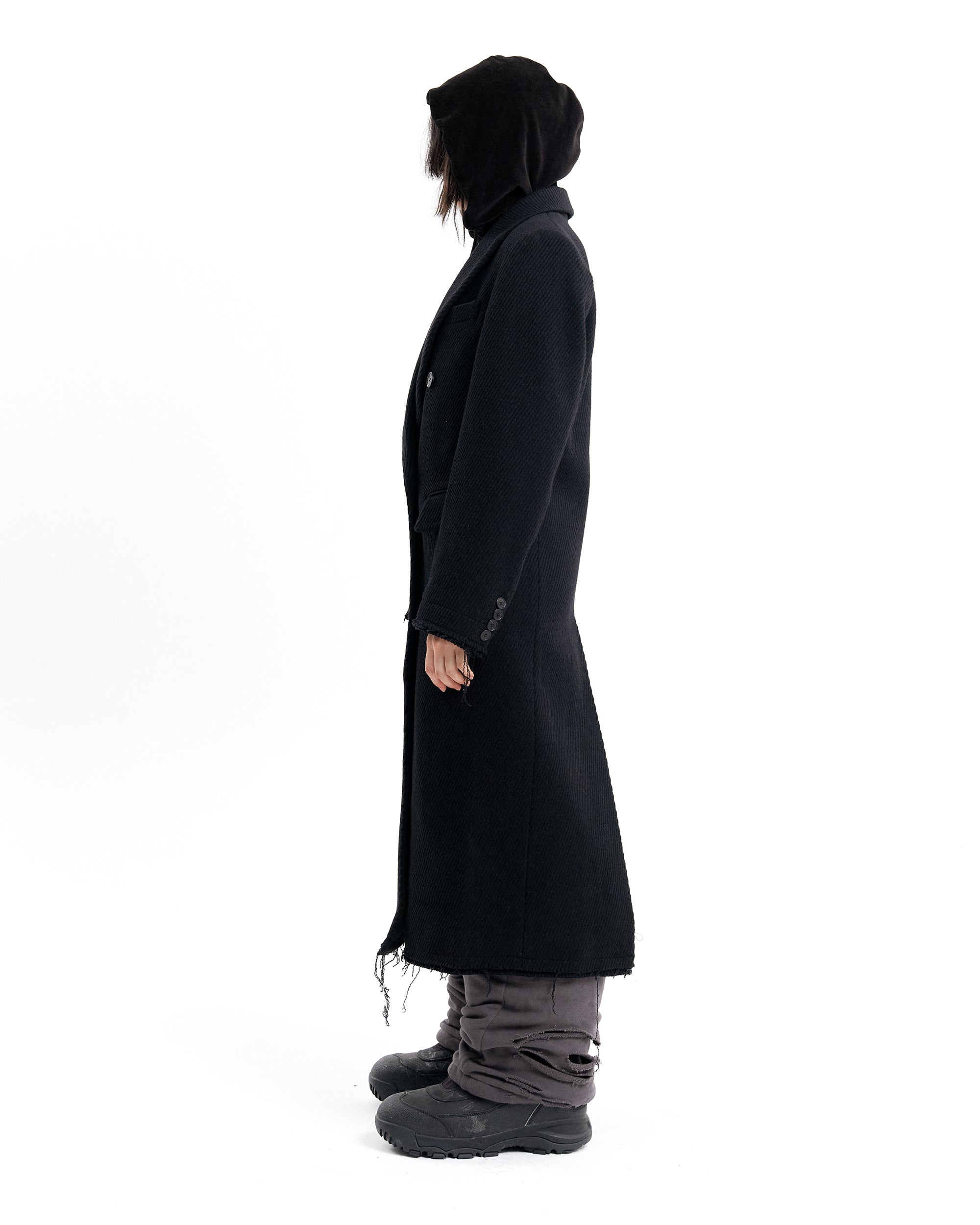 (EMMA) DAMAGED DOUBLE BREASTED COAT-3