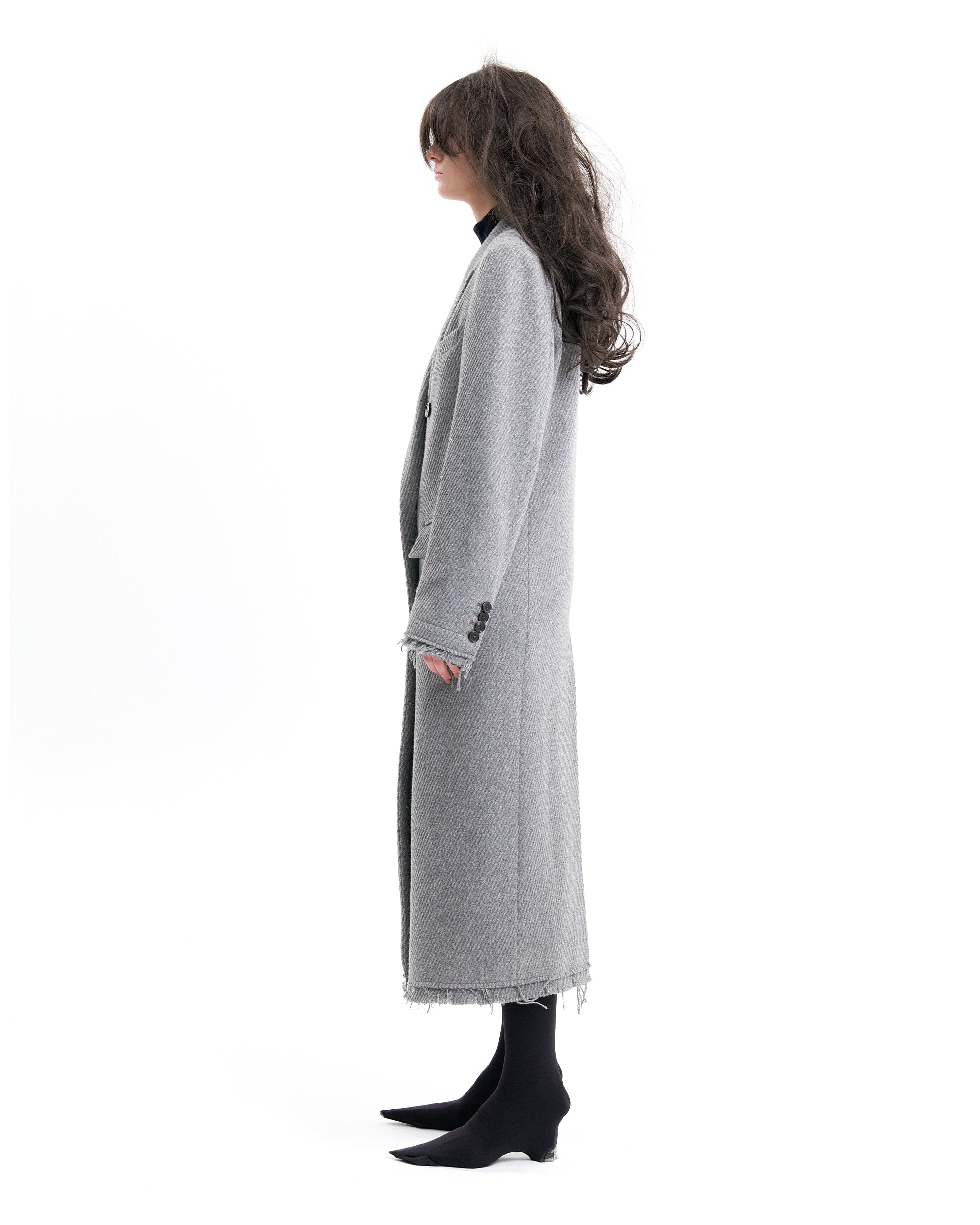 (EMMA) DAMAGED DOUBLE BREASTED COAT-3