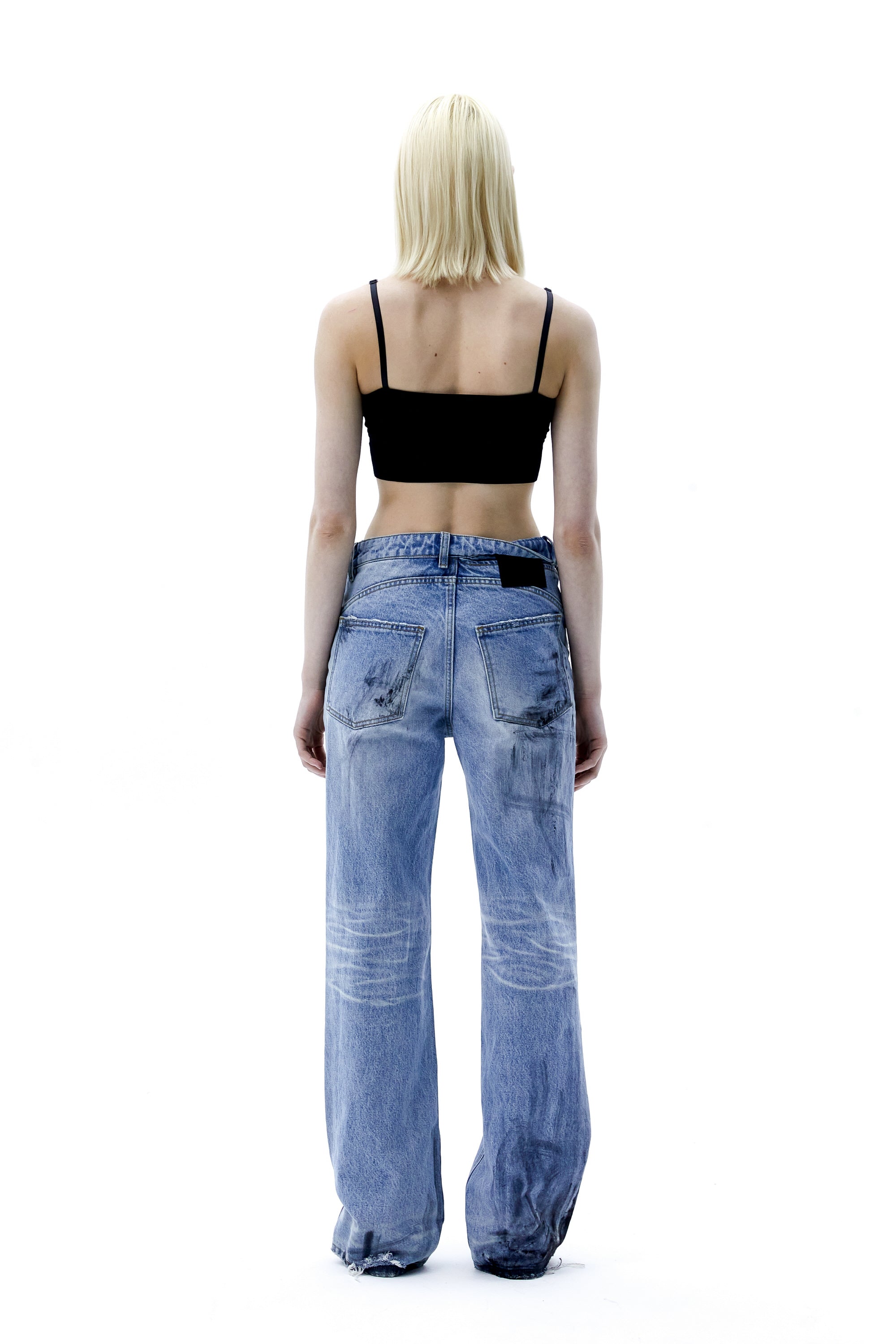 (ARIELLA) Dirty Denim Pants-4