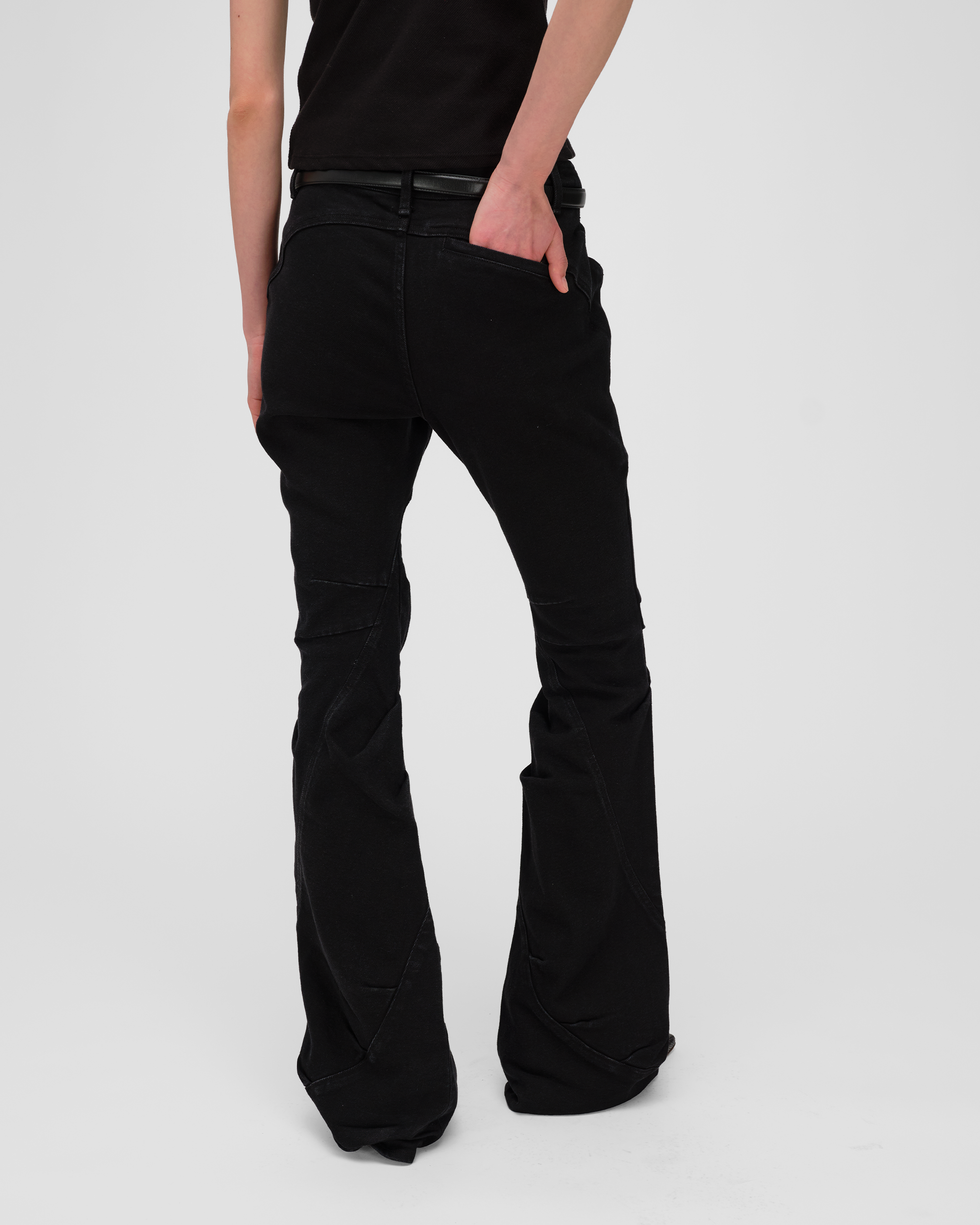DRAPED FLARE JEANS