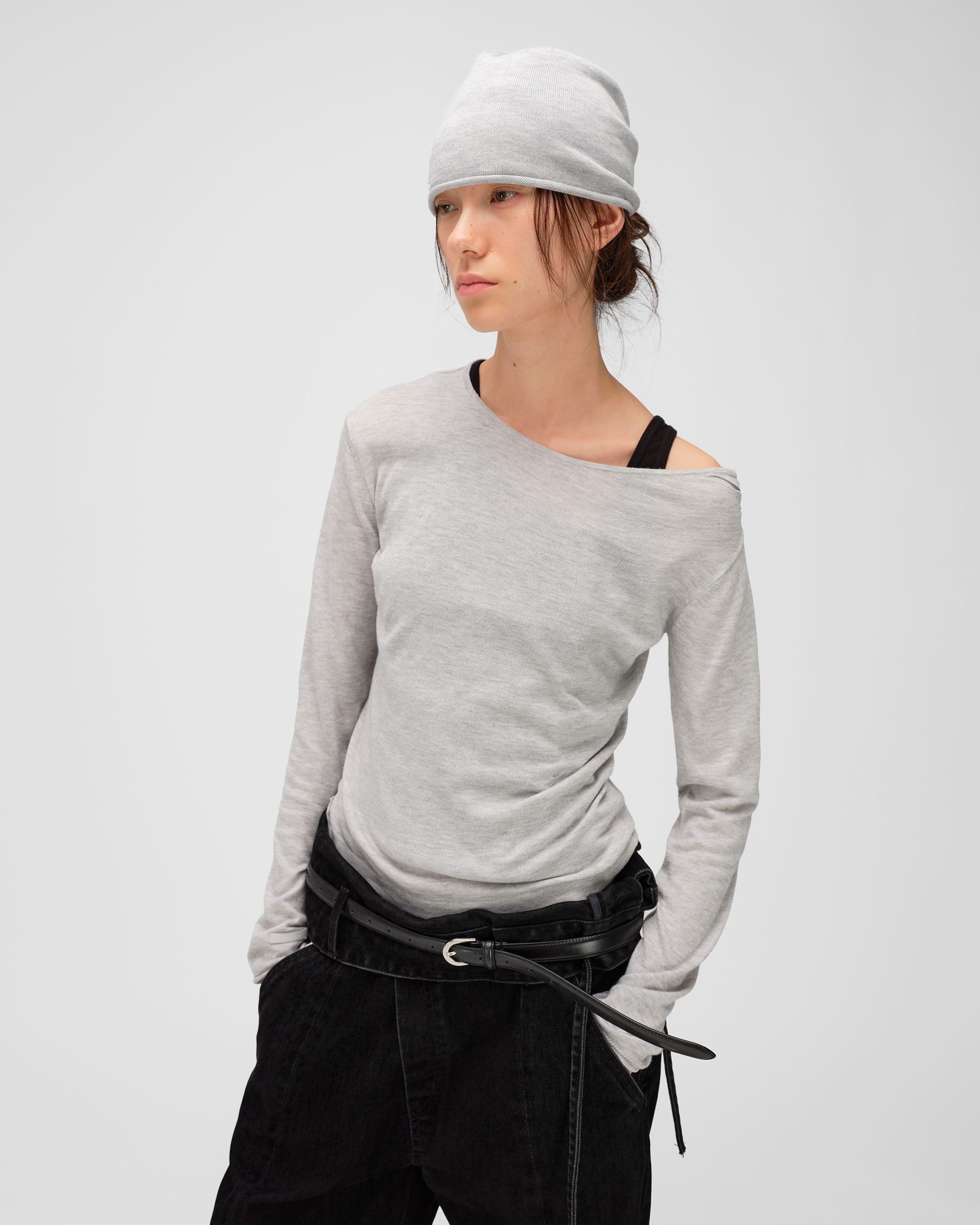 FINE ONE SHOULDER KNIT