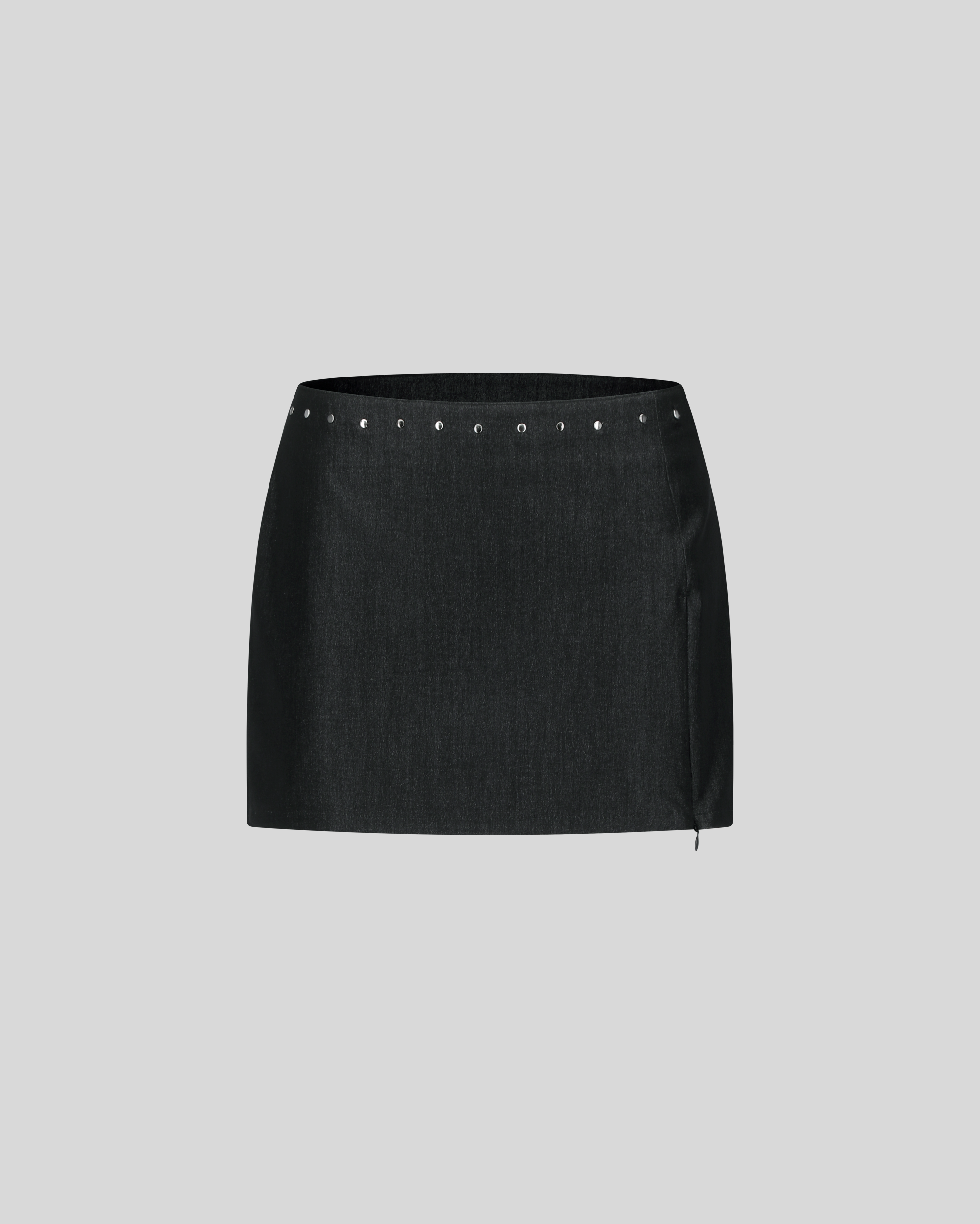 STUD SLIT MINI SKIRT