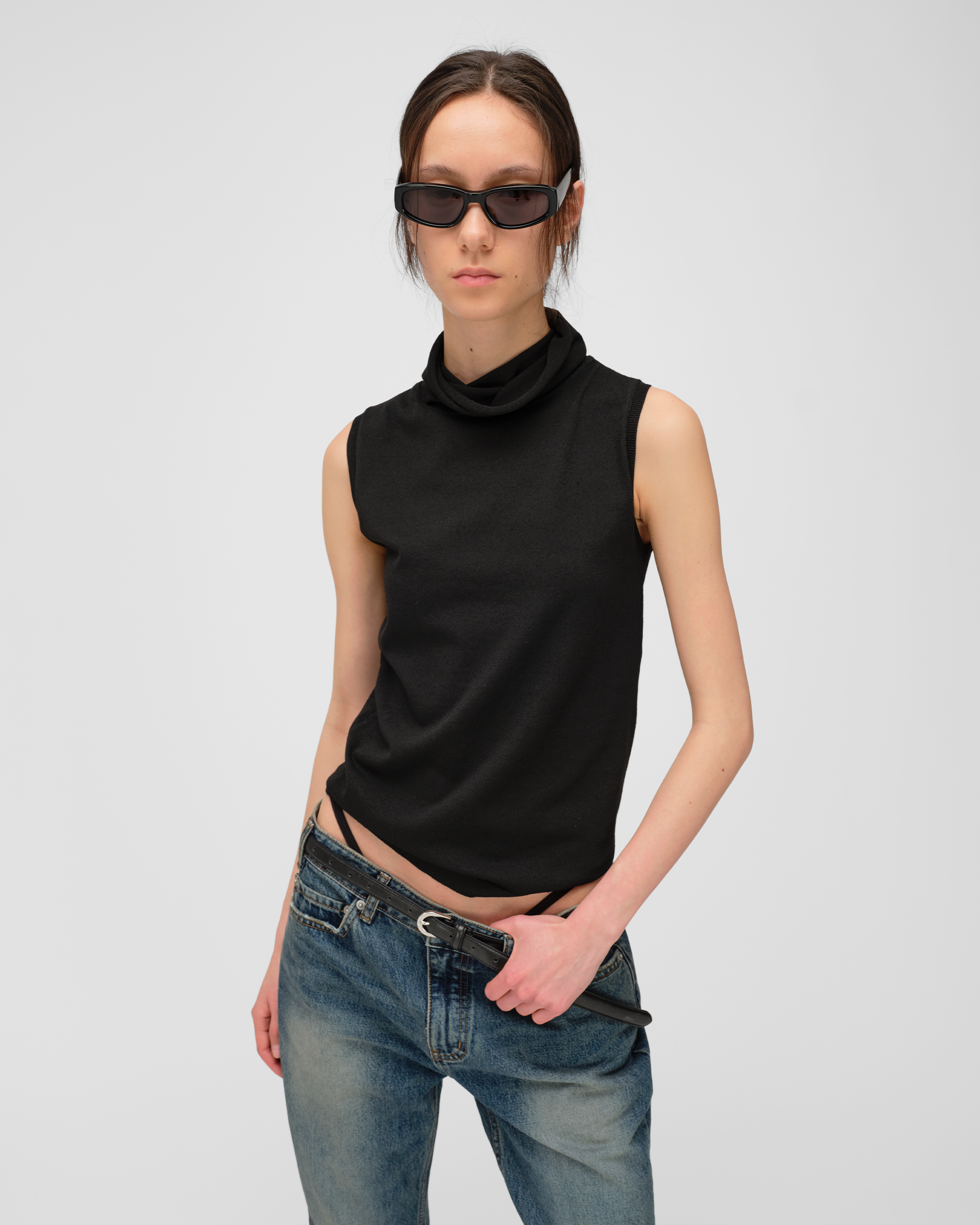 SCARF KNIT TOP