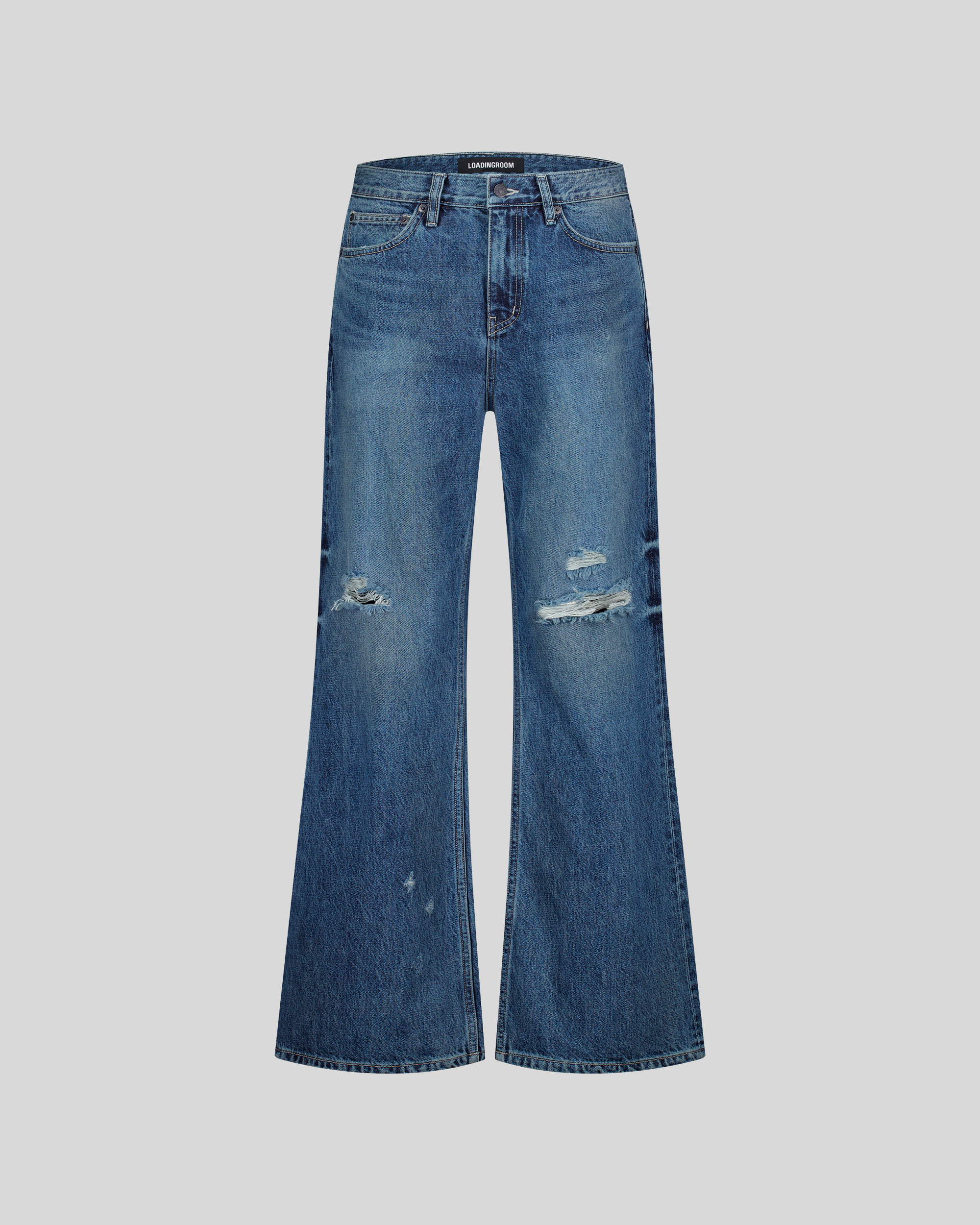 DAMAGED STRAIGHT JEANS