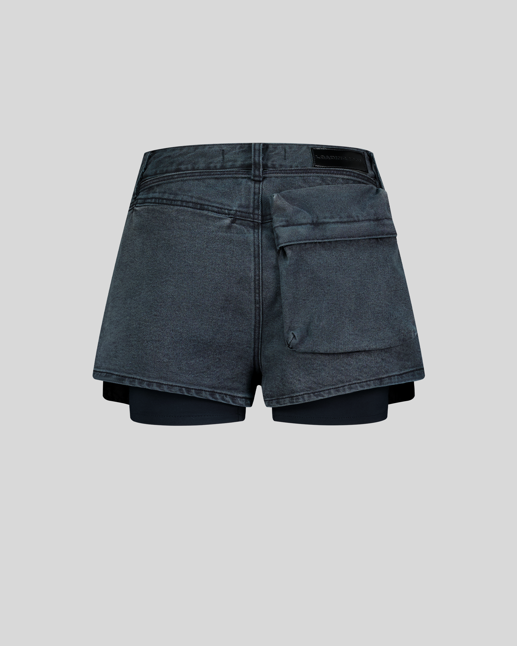 BELTED DENIM SHORTS