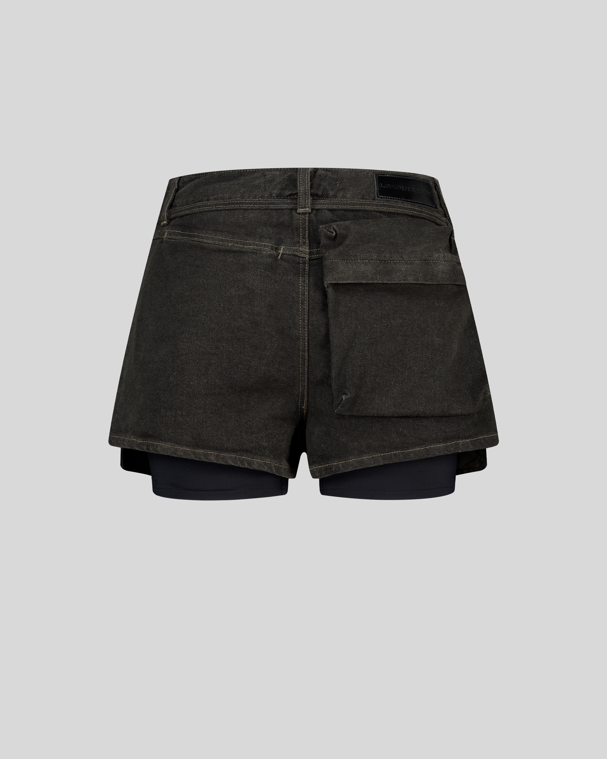 BELTED DENIM SHORTS