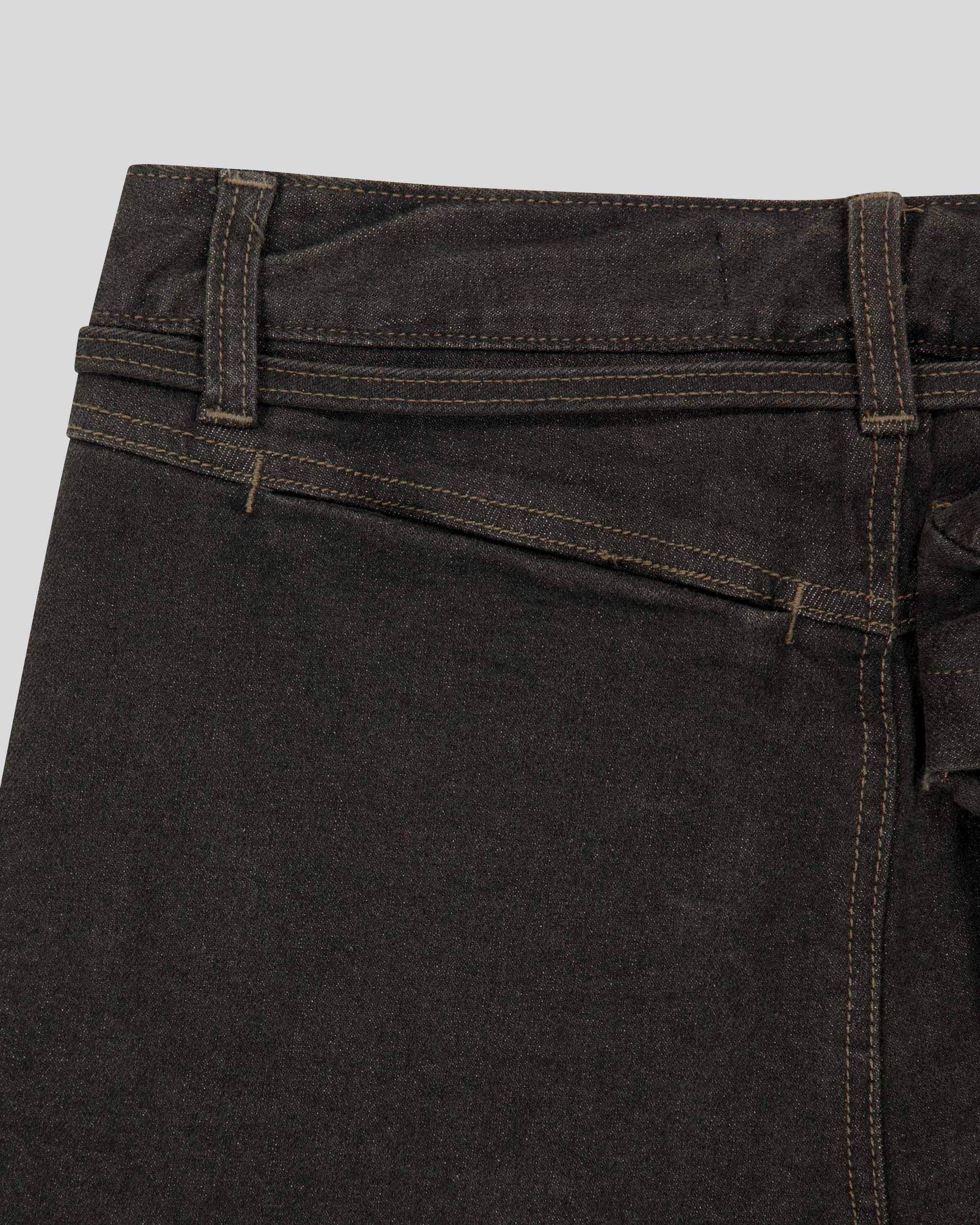 BELTED DENIM SHORTS