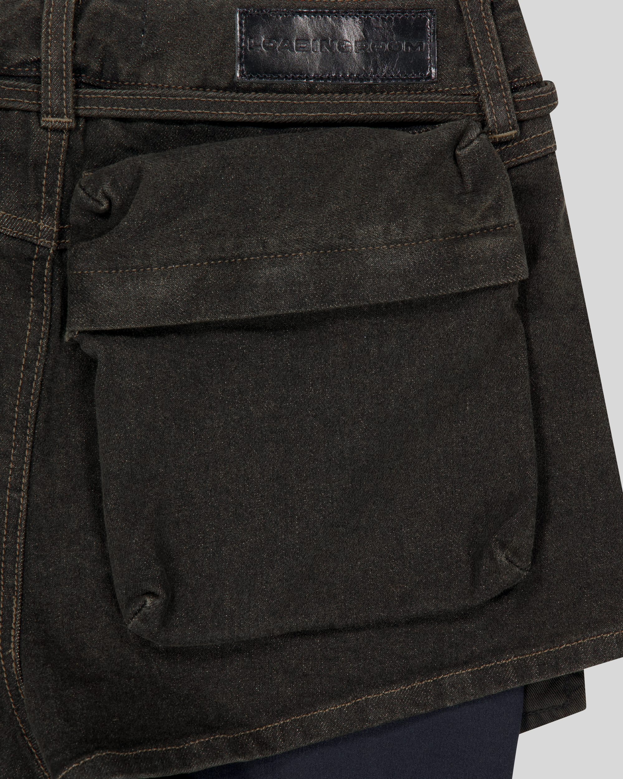 BELTED DENIM SHORTS