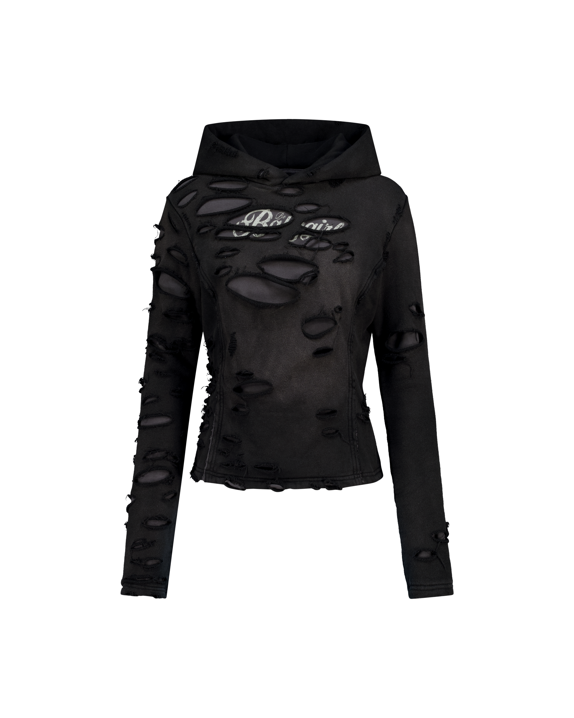 DAMAGED OVERLAY HOODIE