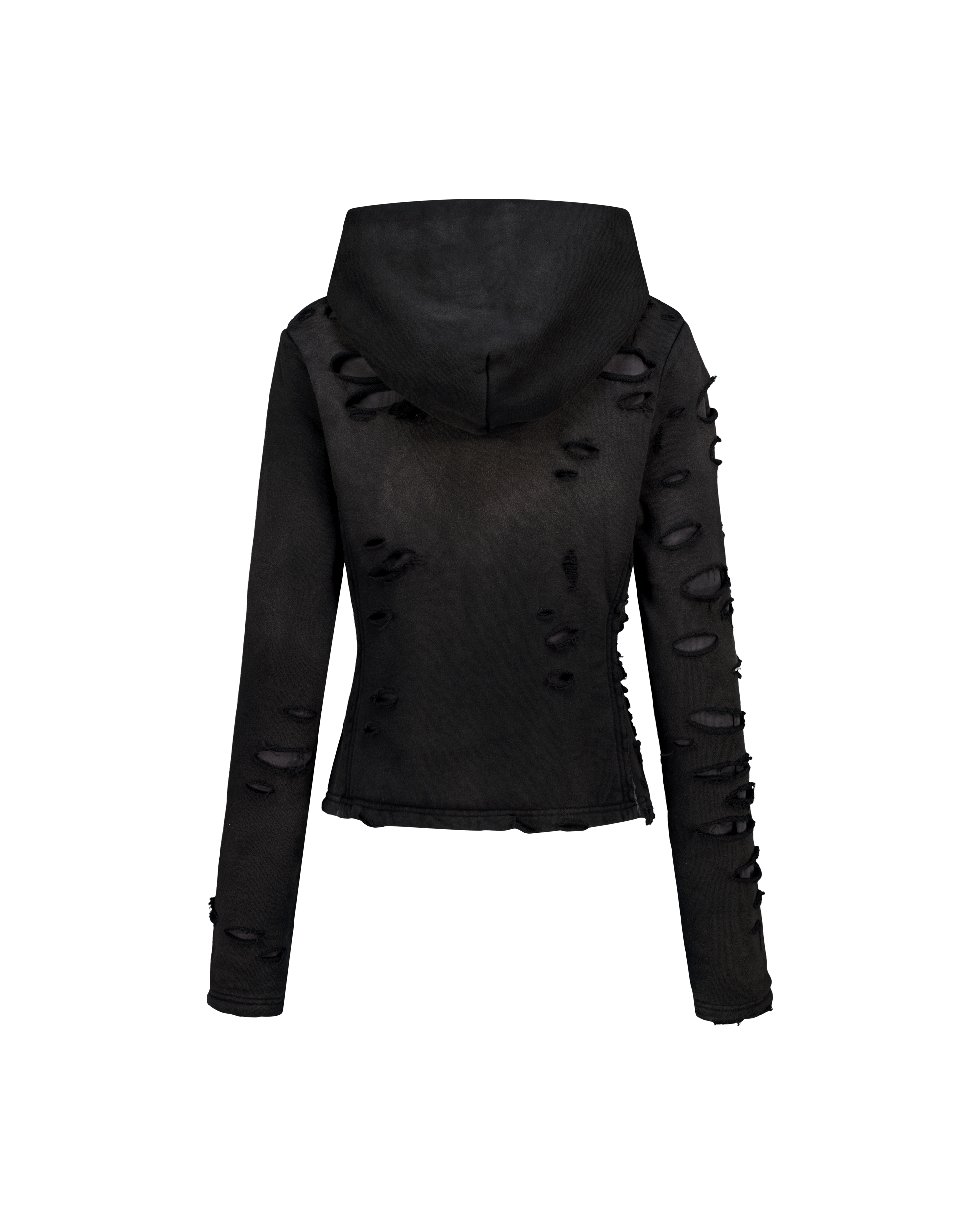 DAMAGED OVERLAY HOODIE