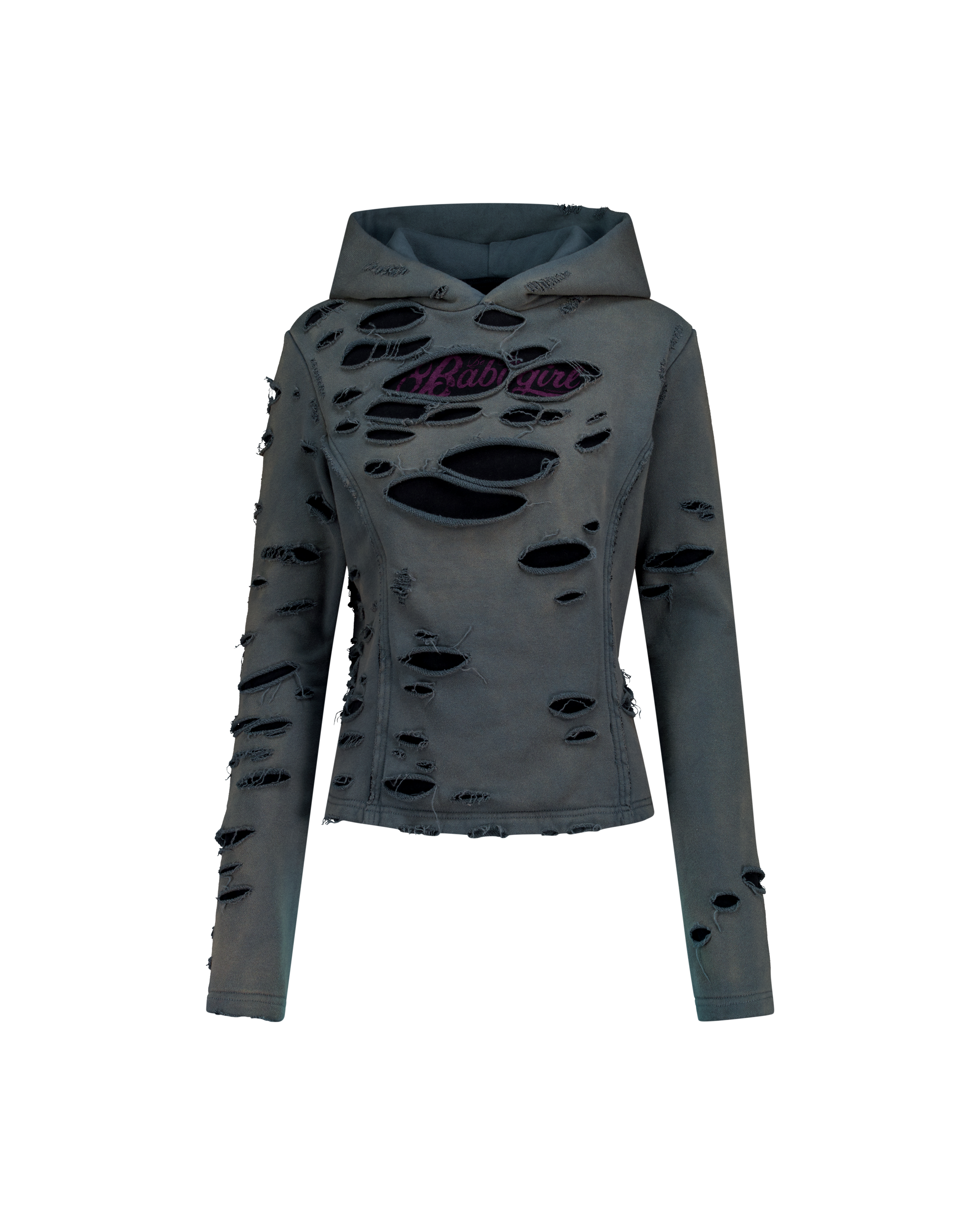 DAMAGED OVERLAY HOODIE