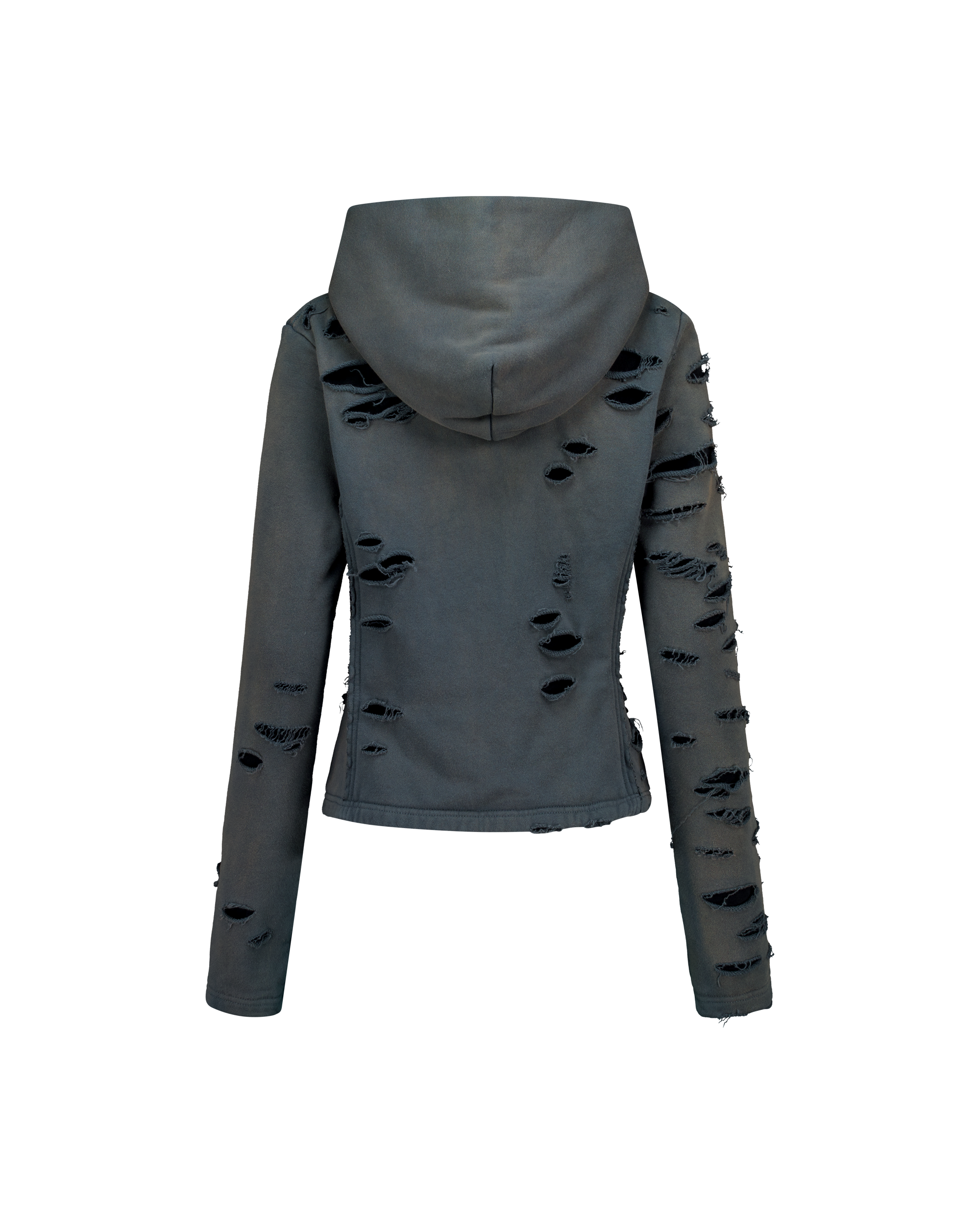 DAMAGED OVERLAY HOODIE