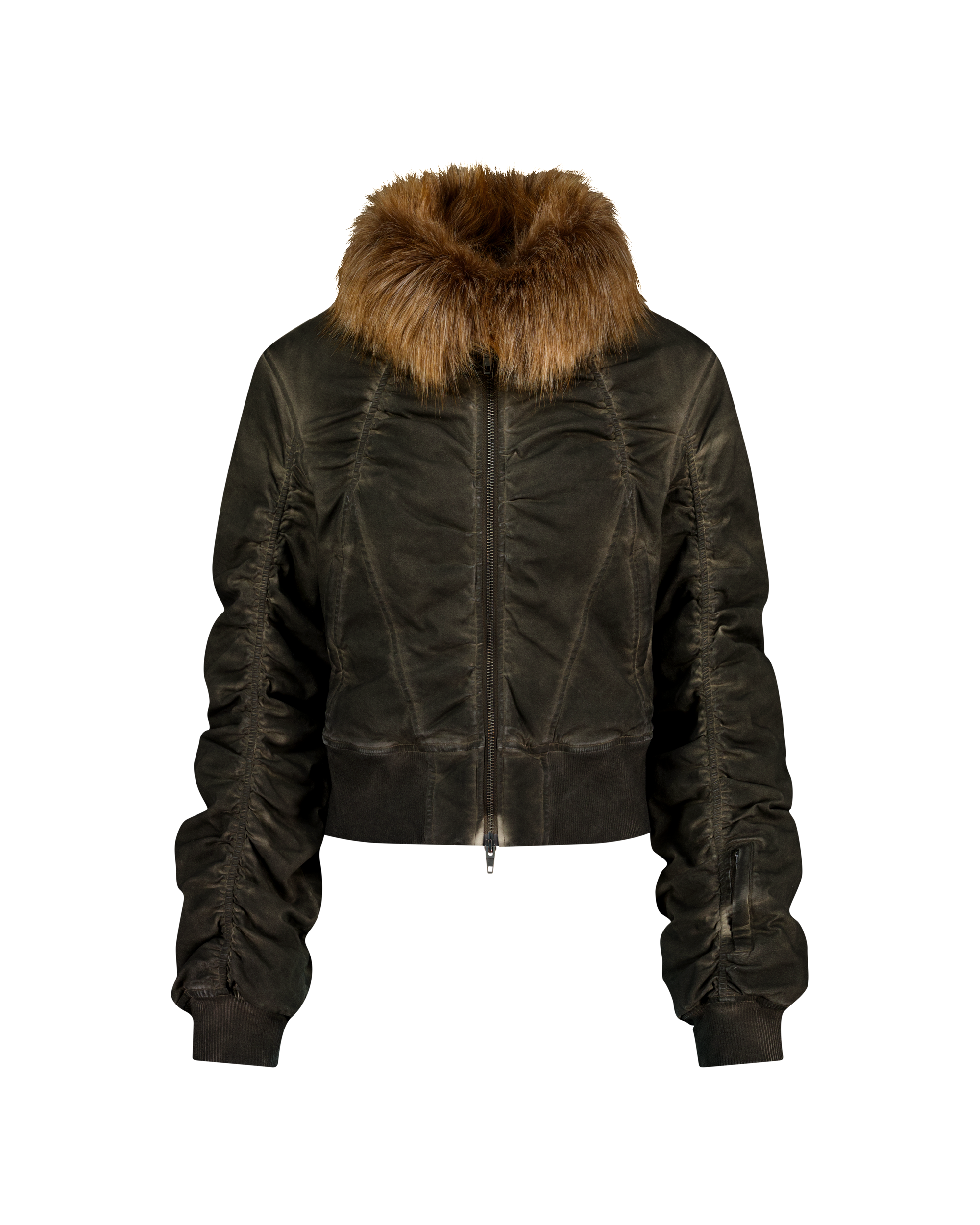 FAUX FUR COLLAR BOMBER JACKET