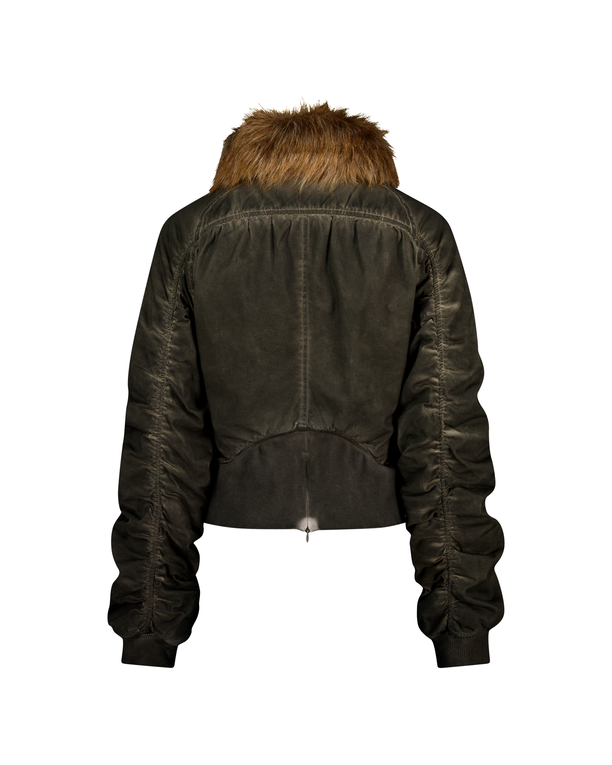 FAUX FUR COLLAR BOMBER JACKET