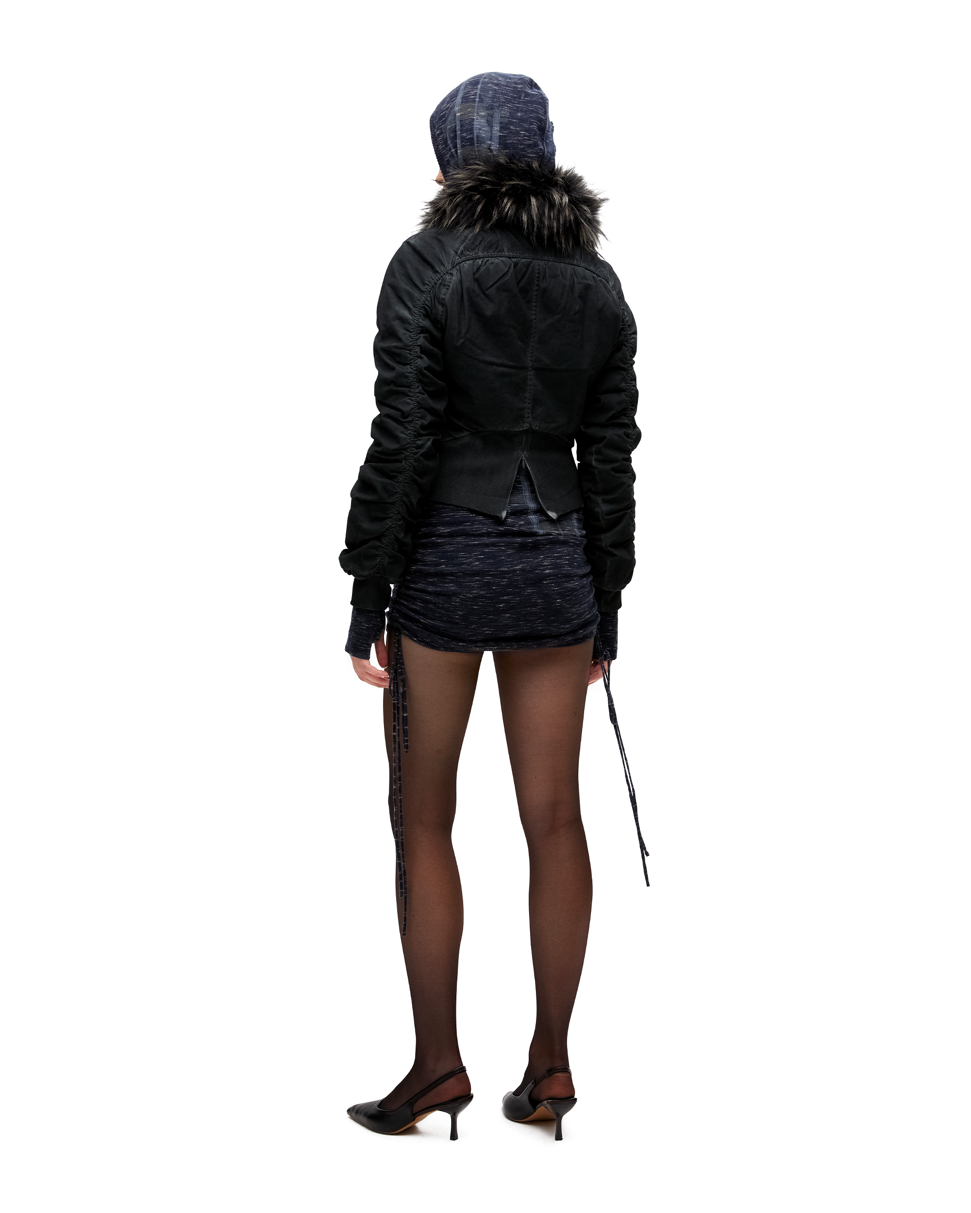 FAUX FUR COLLAR BOMBER JACKET