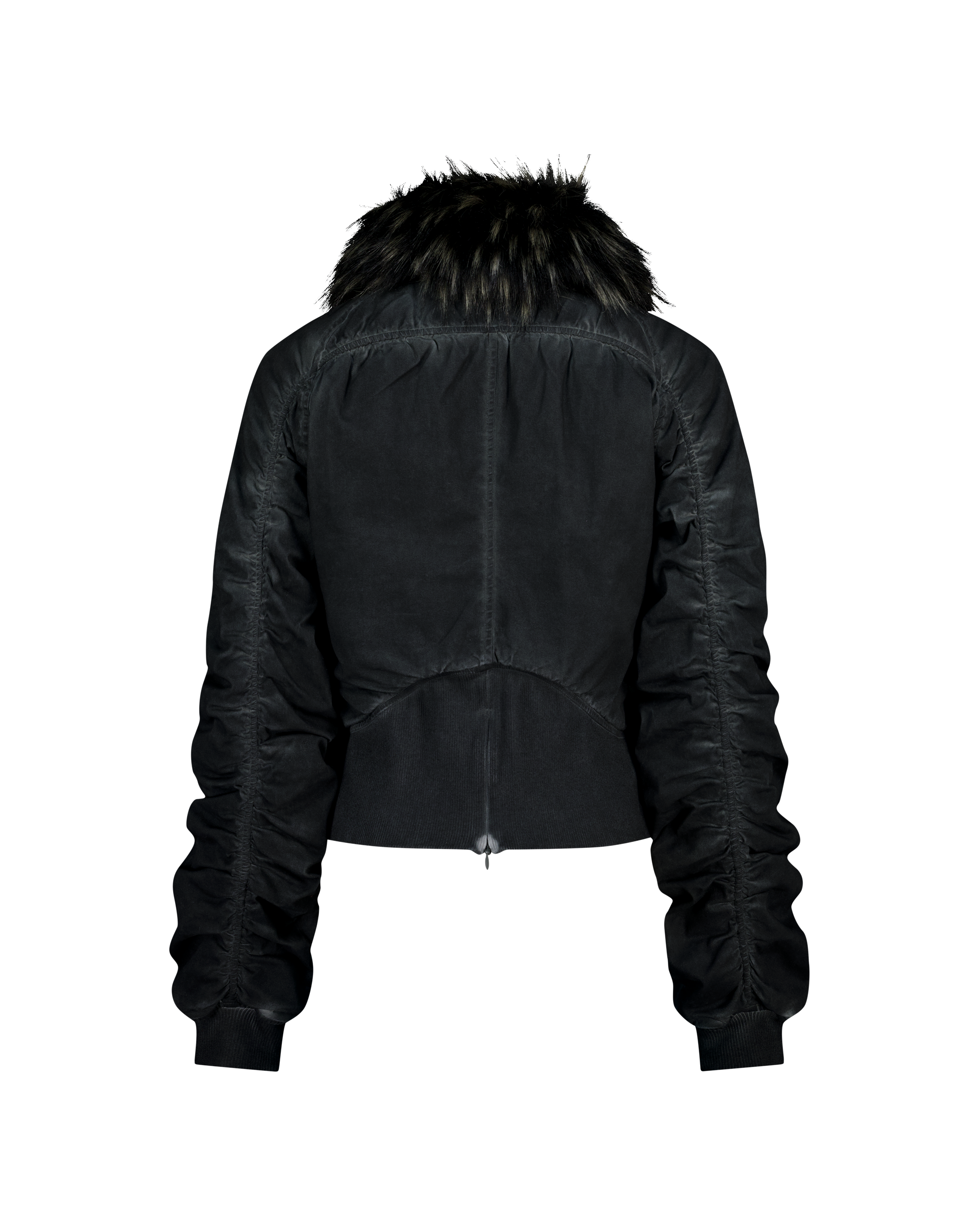 FAUX FUR COLLAR BOMBER JACKET