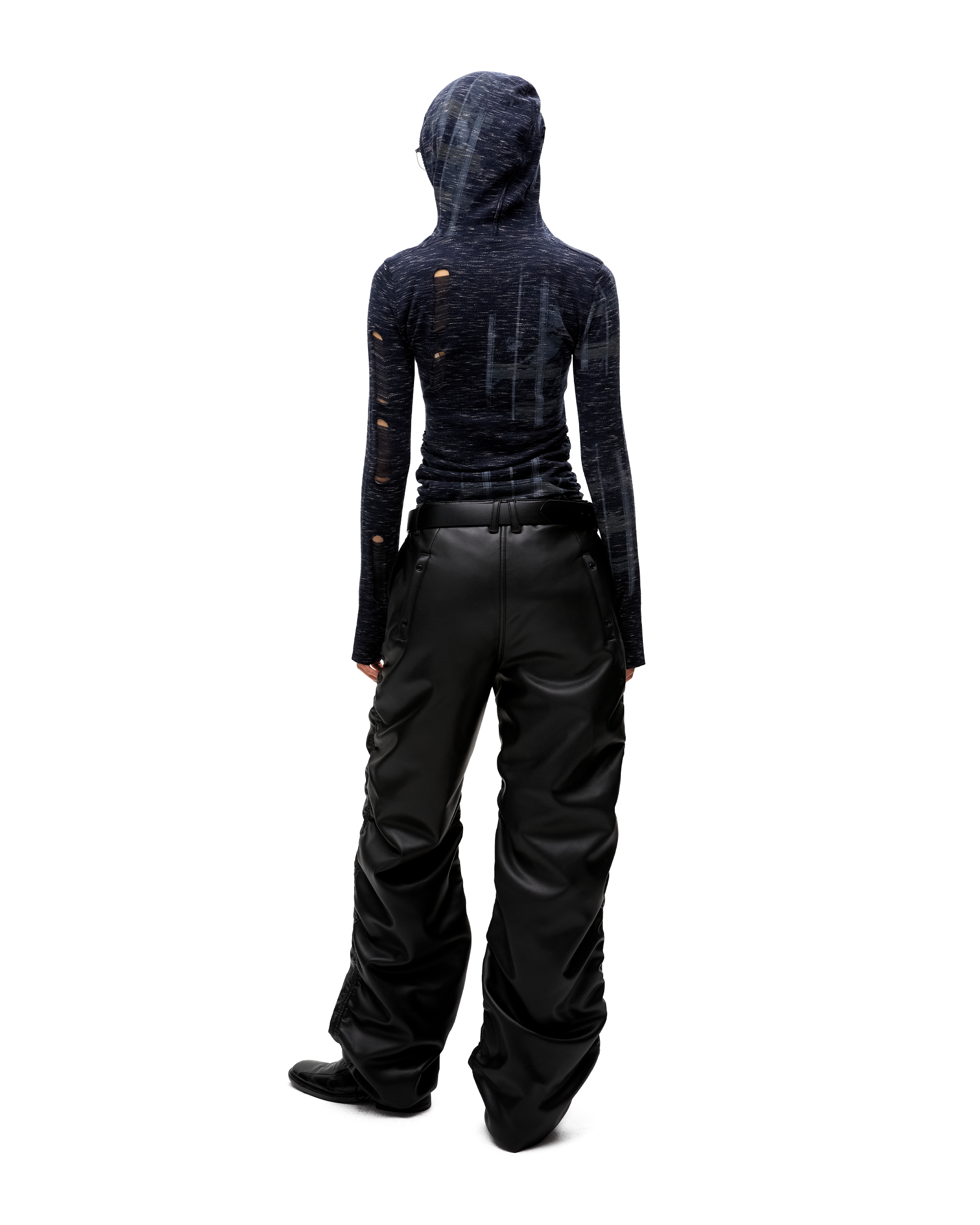 FAUX LEATHER PADDED PANTS