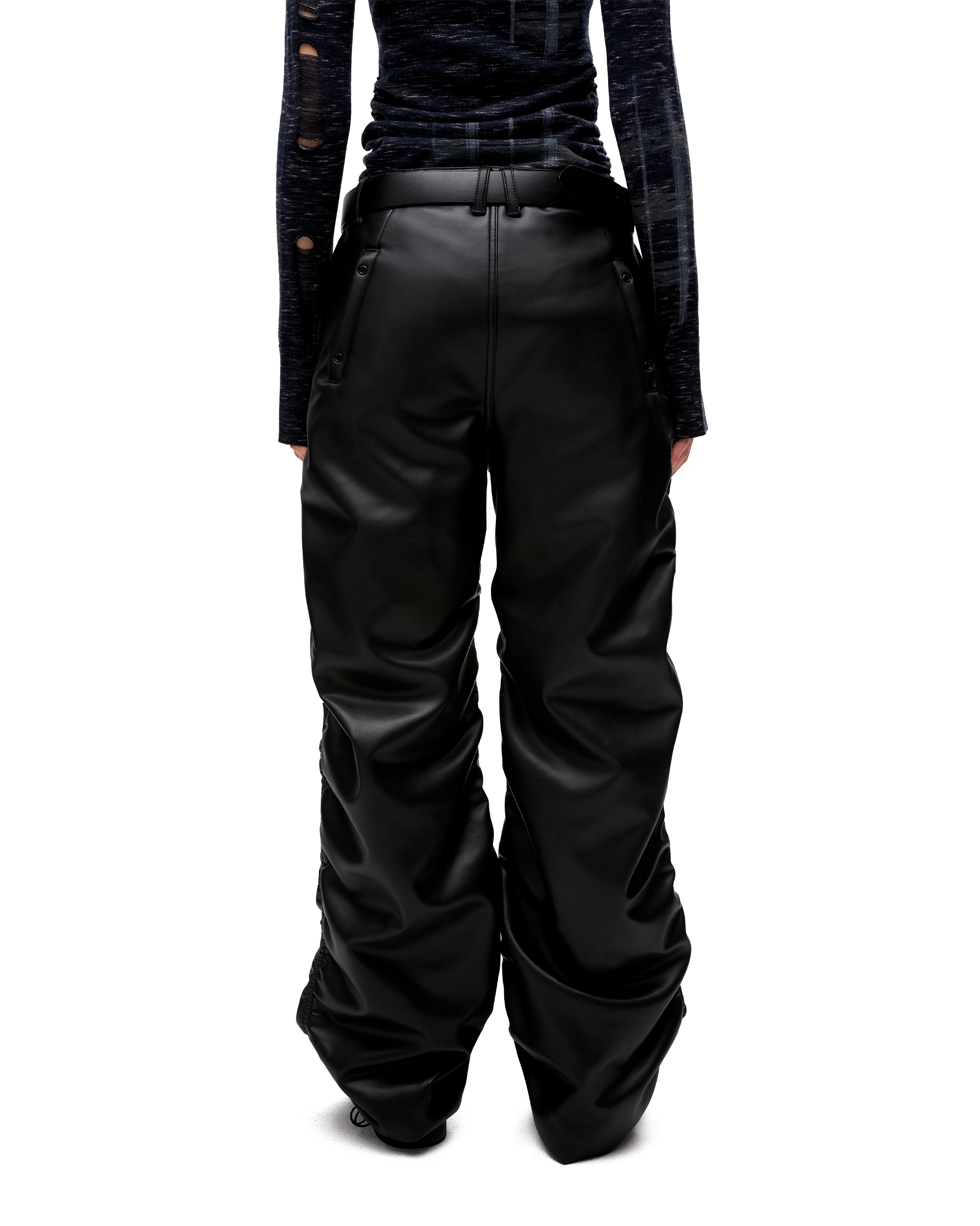 FAUX LEATHER PADDED PANTS