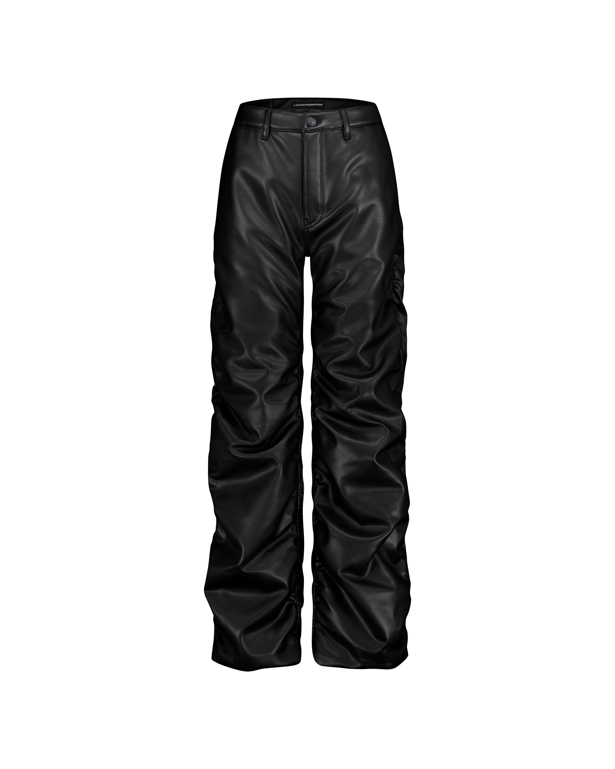 FAUX LEATHER PADDED PANTS