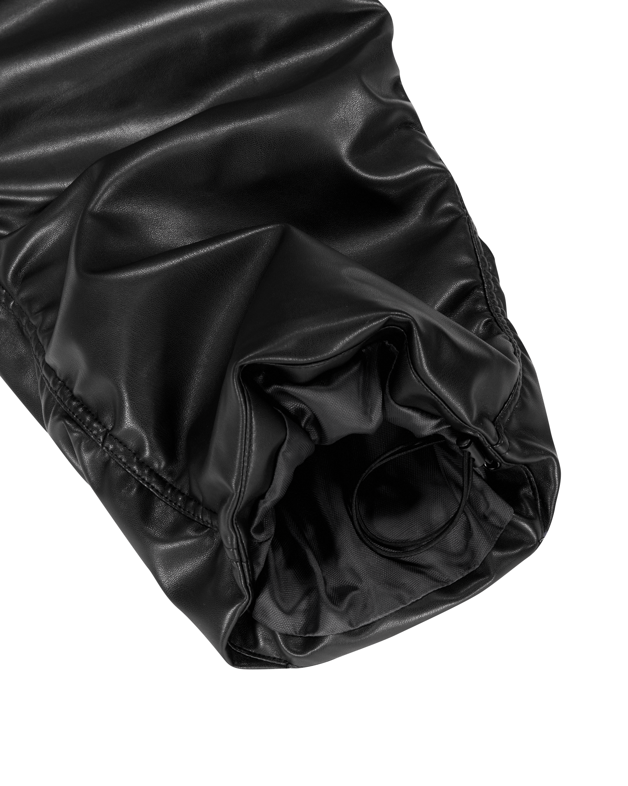 FAUX LEATHER PADDED PANTS