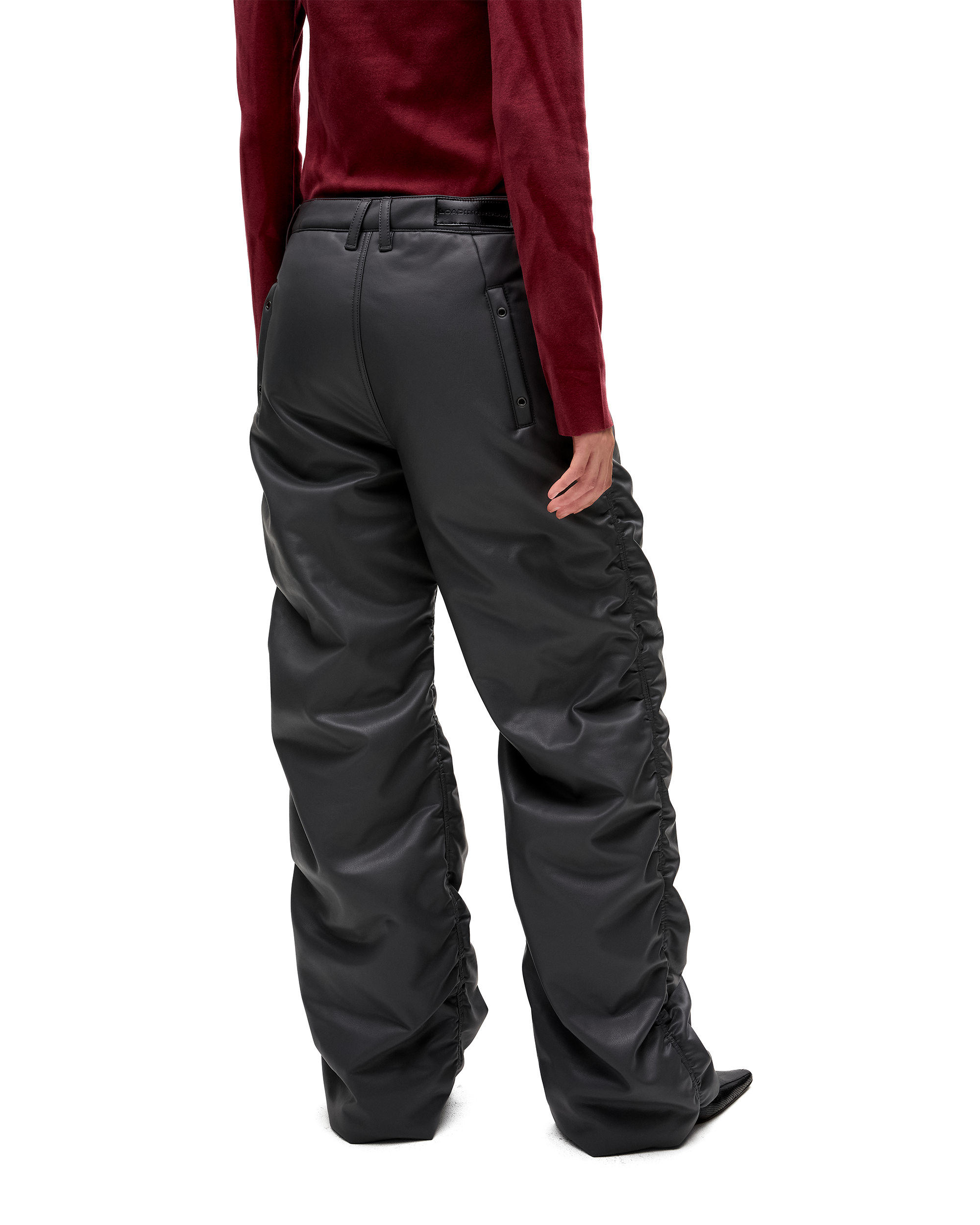 FAUX LEATHER PADDED PANTS