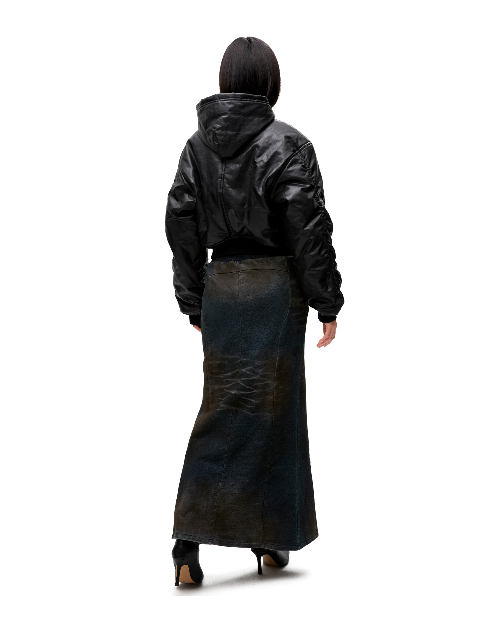 GLOSSY CRACK BOMBER JACKET