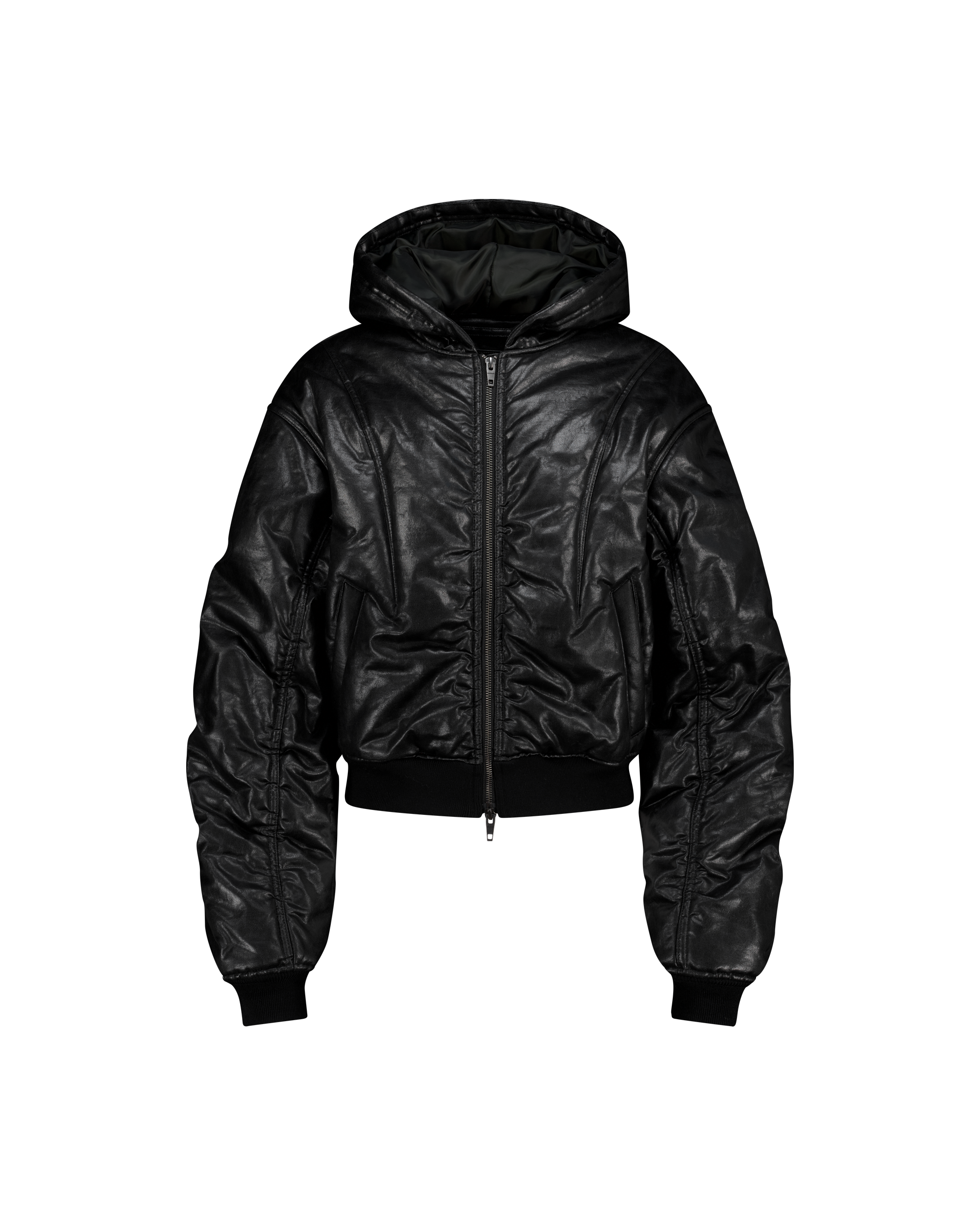 GLOSSY CRACK BOMBER JACKET