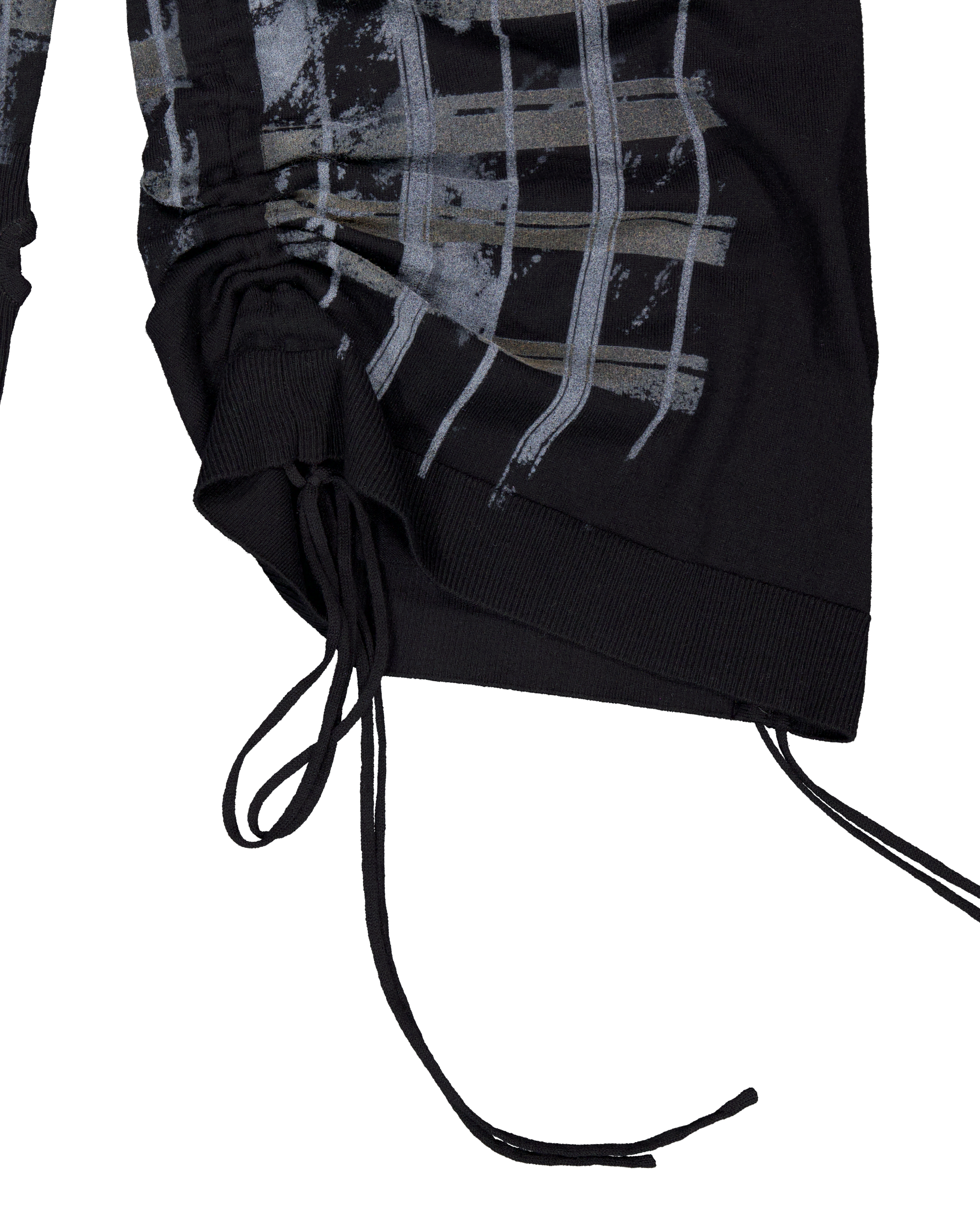 PUZZLED WOOL HOODIE DRESS