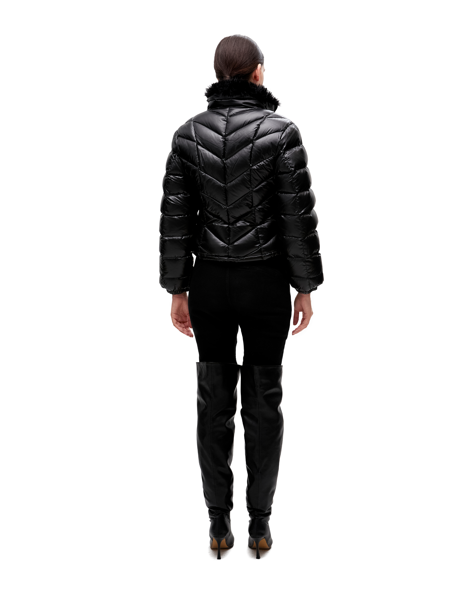 REVERSIBLE FAUX FUR DOWN JACKET