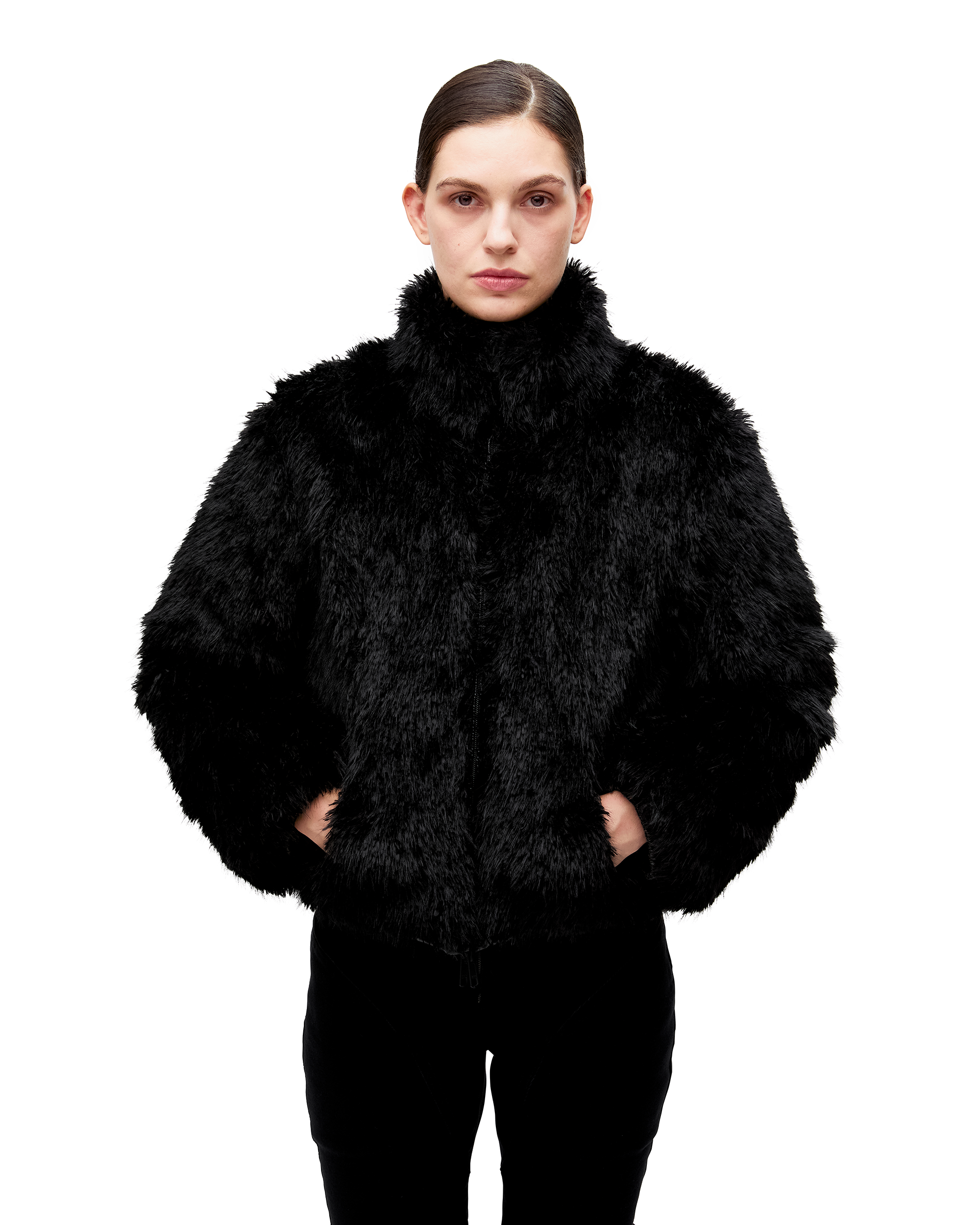 REVERSIBLE FAUX FUR DOWN JACKET