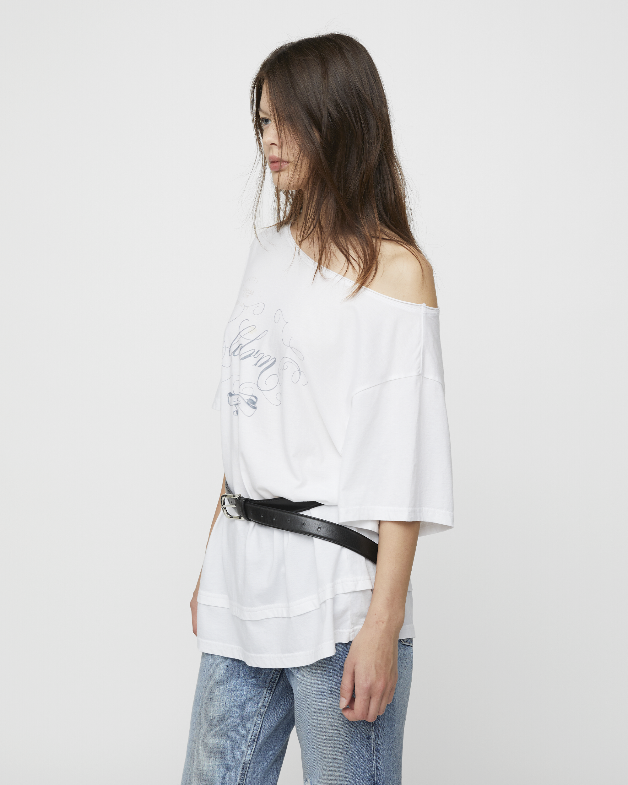 LAYERED ONE SHOULDER TEE